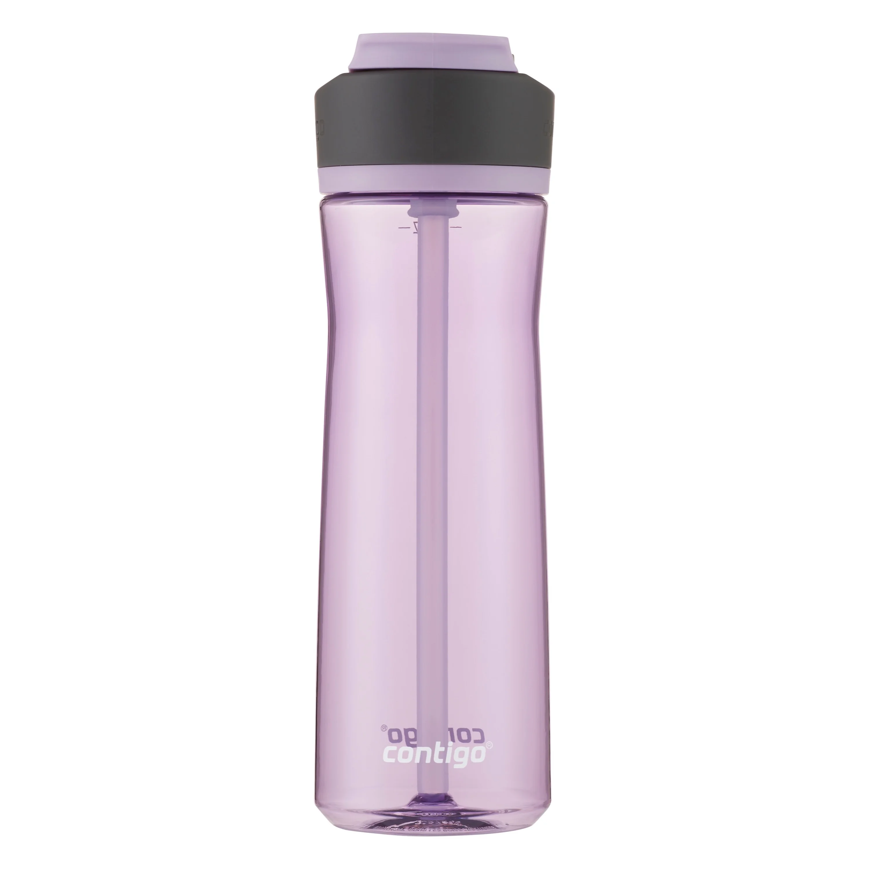 Contigo Ashland 2.0 24 oz Lavender and Black Plastic Water Bottle with Straw Lid
