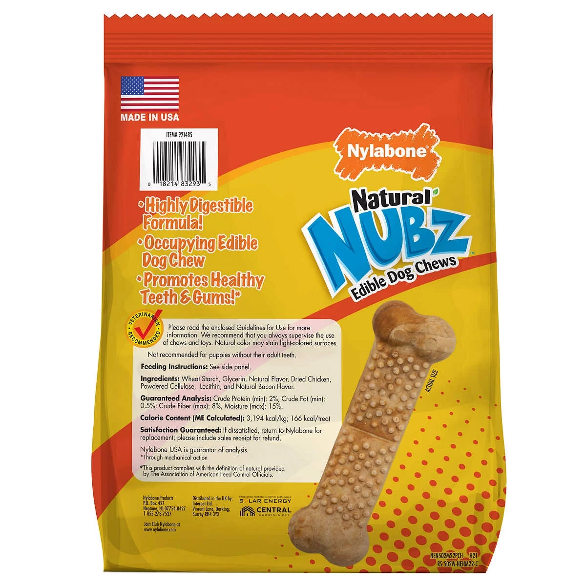 2 Pack | Nylabone NUBZ Dog Chews, 22 Count
