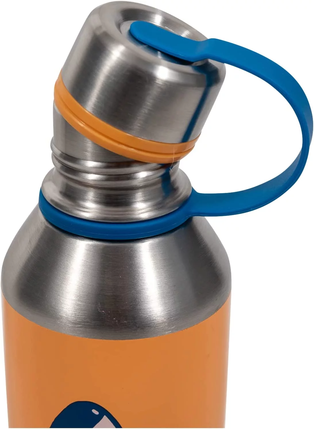 Cool Gear 2-Pack Kids Stainless Steel Double Walled Vacuum Insulated Tyler Bottle, Bumper Included with Threaded Lid Loop, 14 Oz