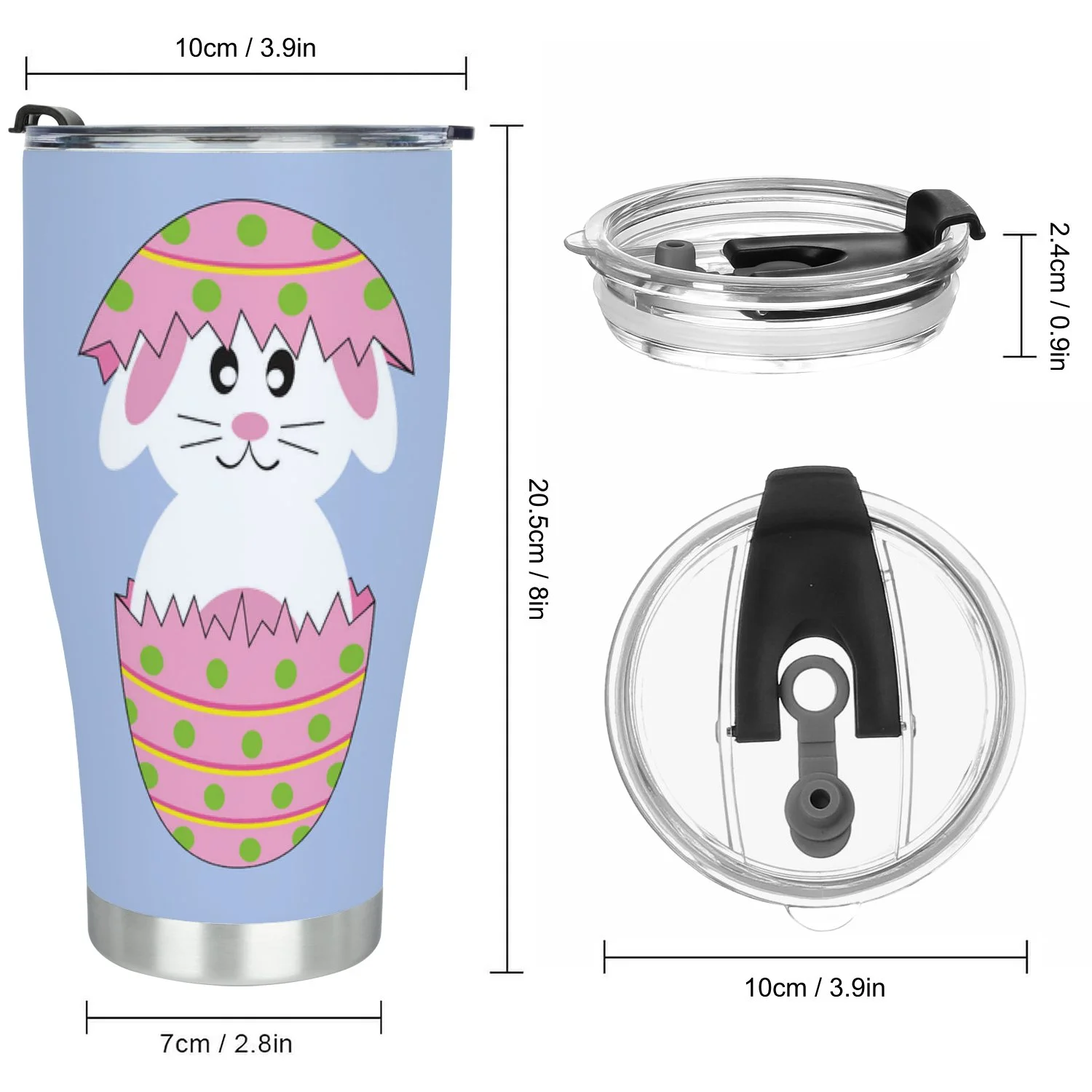 Hidove Stainless Steel Tumbler, Easter Bunnies 30oz Leak Proof & Stainless Steel Bottle for Hot & Cold Drinks - Coffee Travel Mug, Water Metal Canteen, Thermal Cup