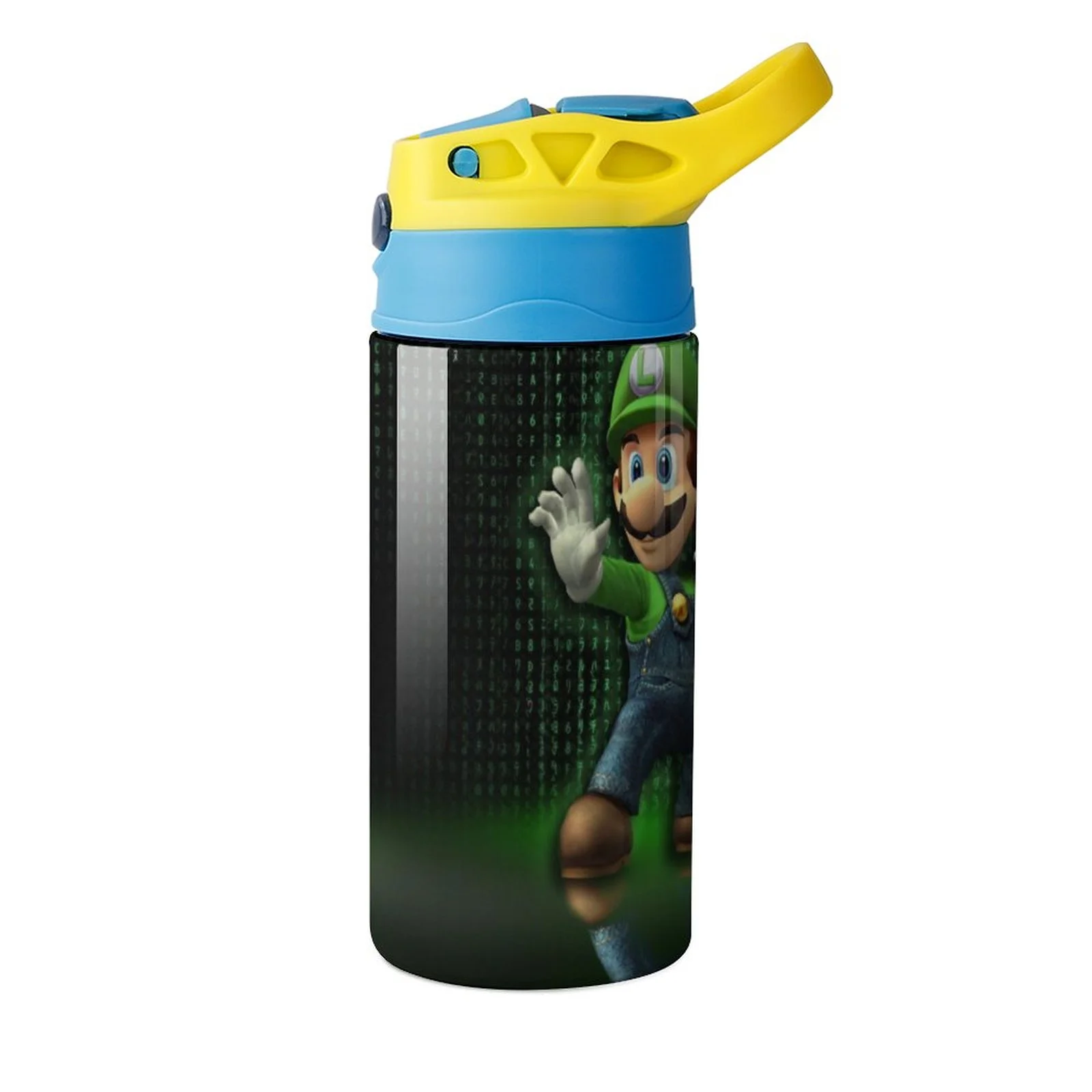 Mario Luigi's Mansion Bros Kid's Insulated Water Bottle With Straw Vacuum Stainless Steel Cup Leak-Proof Children Toddler Thermoses