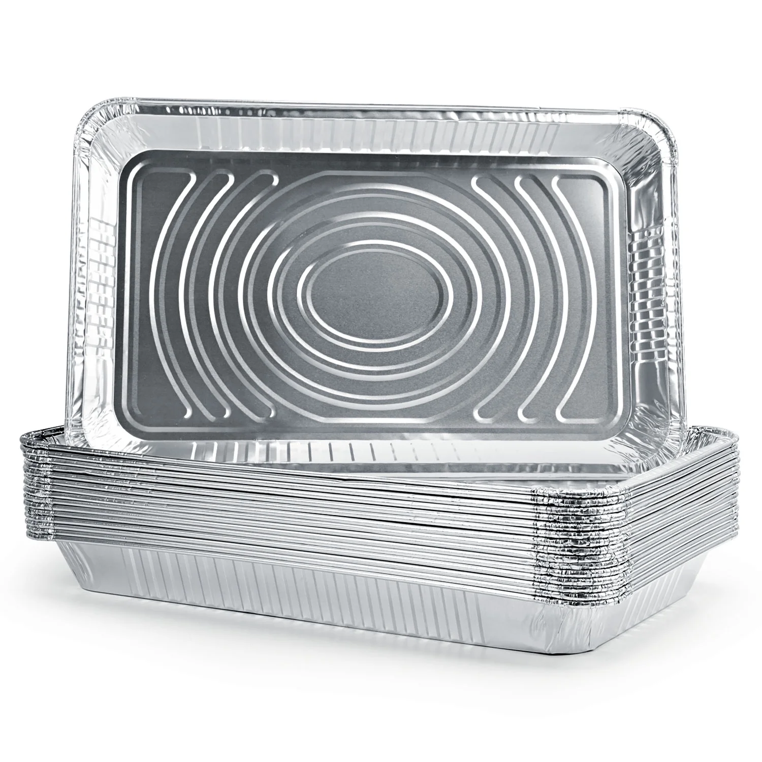 Full Size Large Aluminum Pans: FOUKUS 21x13 Deep Disposable Foil Pans, 15 Pack Baking Chafing Trays for Hotels, Restaurants, Caterers, Steam Table, Buffets & Bakeware