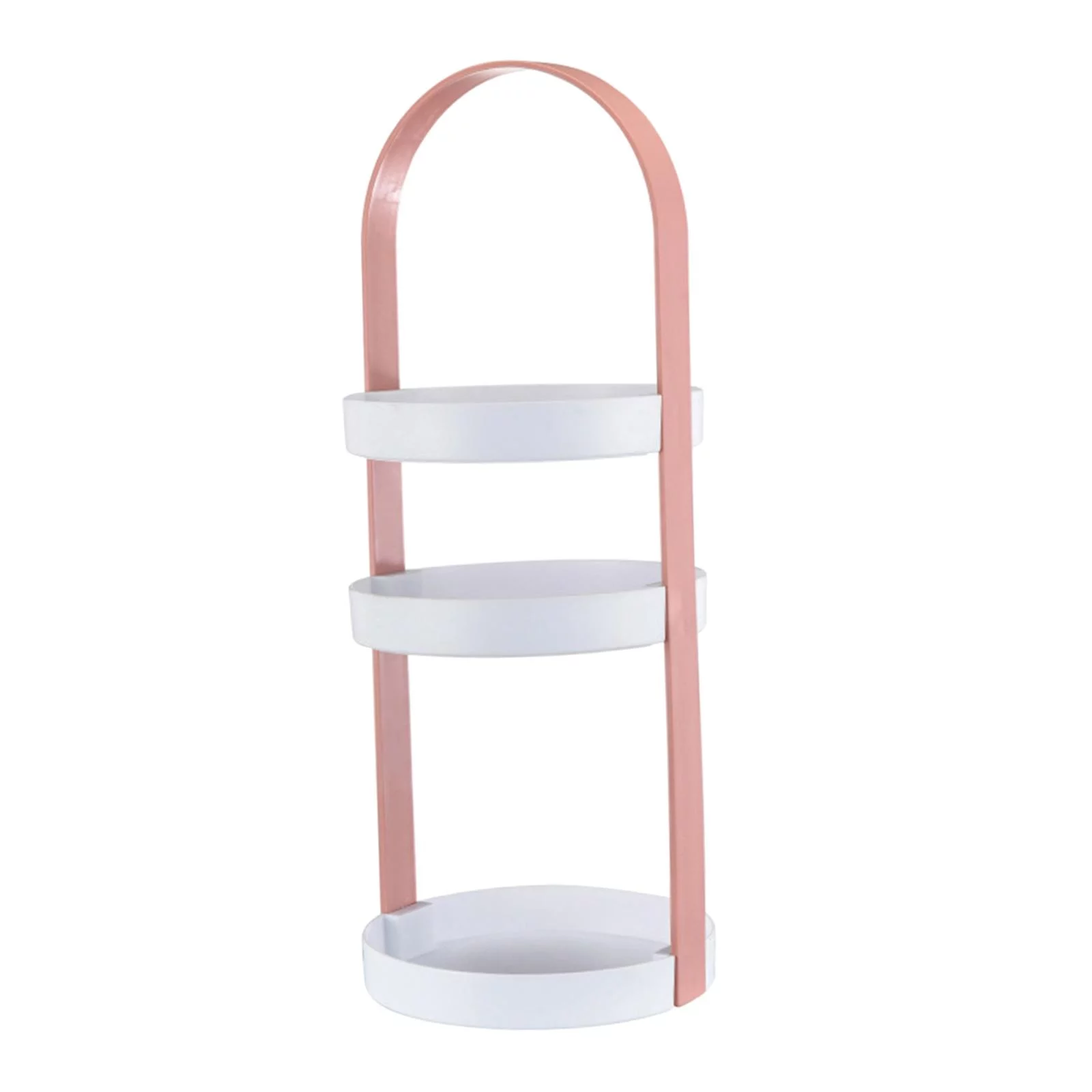 Desk Cosmetics Stand Vanity Trays 3 Layer Home Storage and Display Coffee Table Stand Bathroom Rack Organizer Spice Rack Organizer for Home Pink