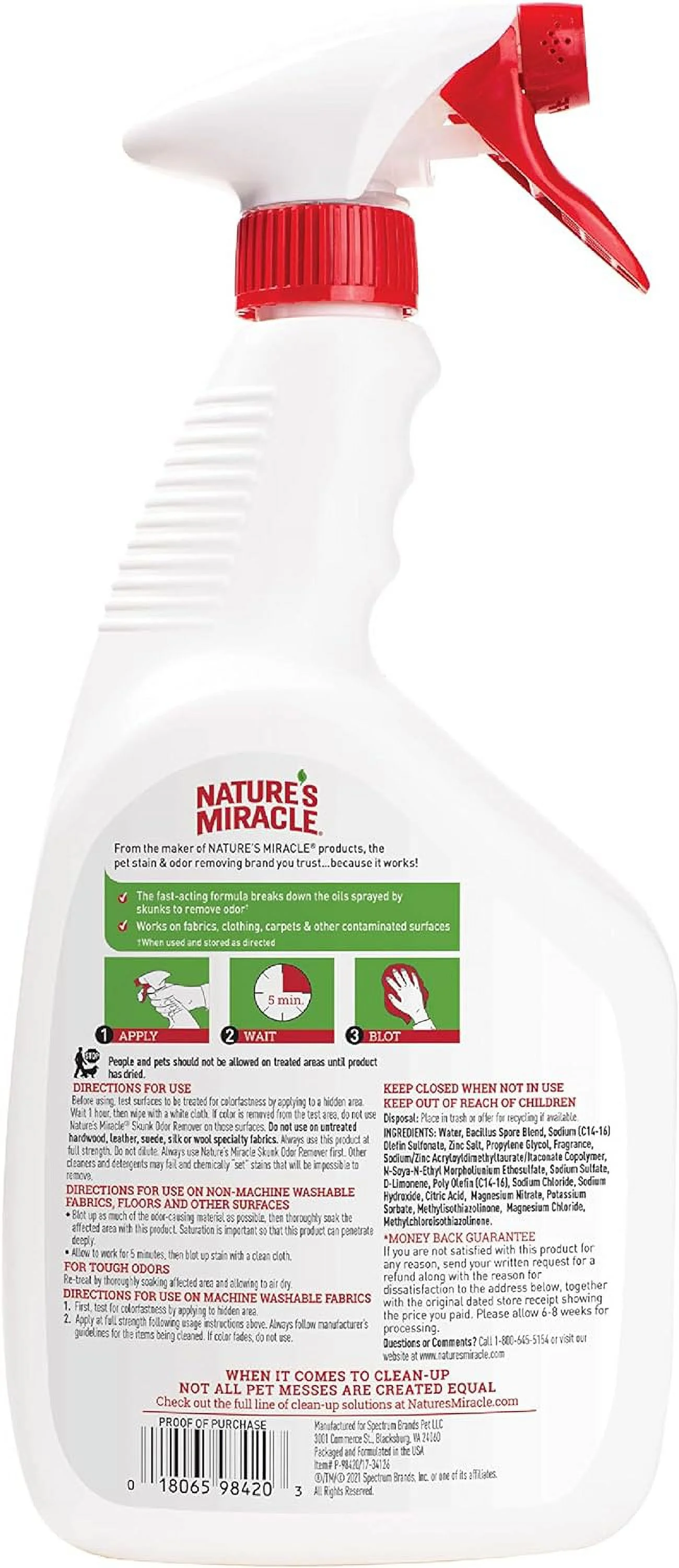 Pioneer Pet Nature's Miracle Skunk Odor Remover Citrus Scent - 32 oz