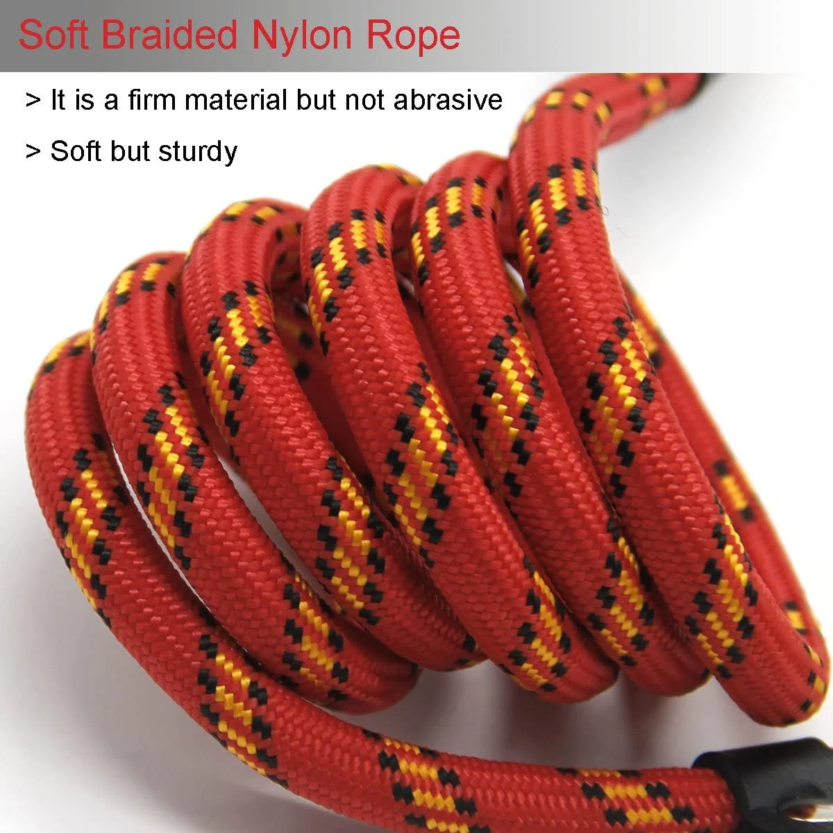 Dog Rope Leash, 5 FT Pet Slip Lead, Dog Training Leash, Standard Adjustable Pet Nylon Leash for Small Medium Dogs 10-80 lb Walking(Red)