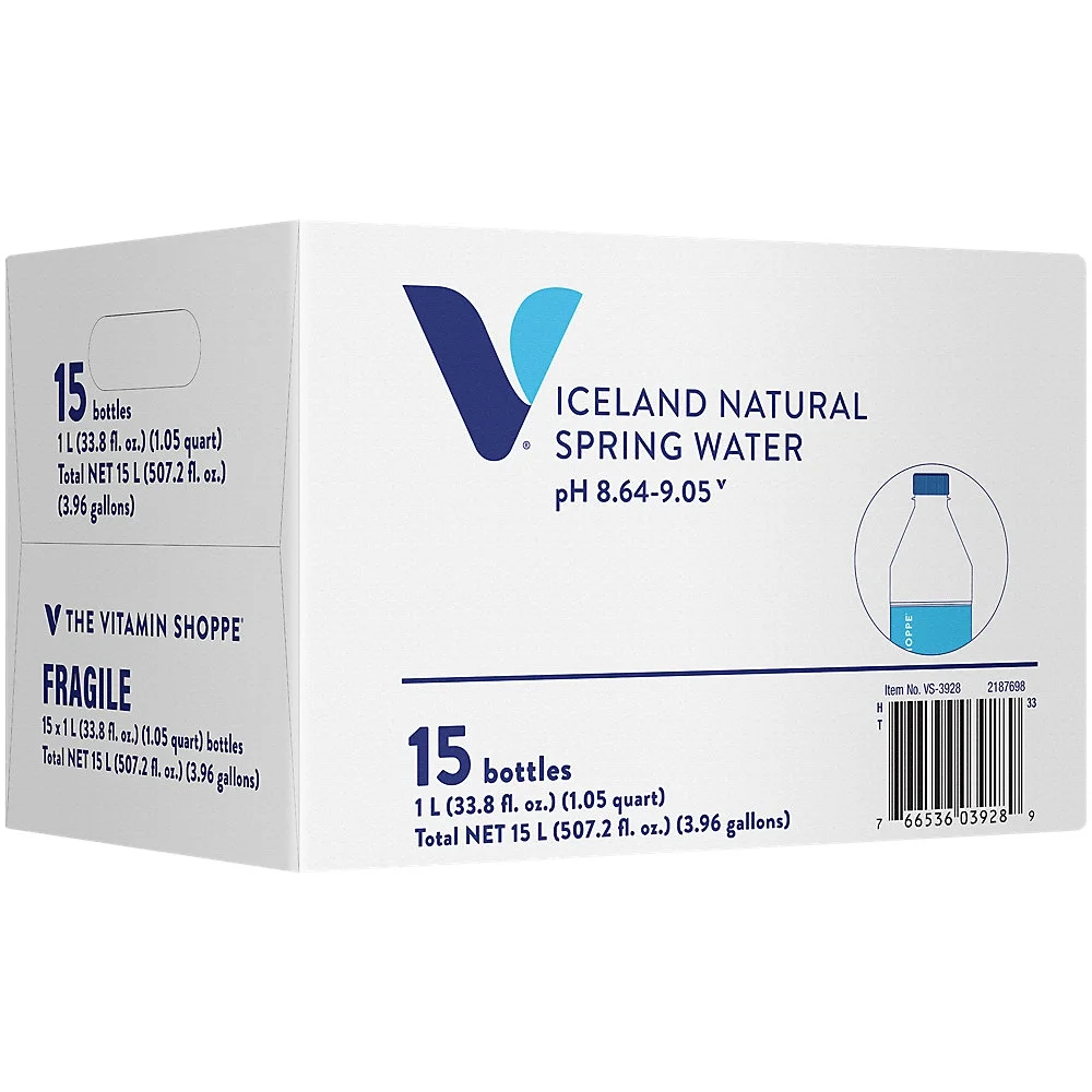 Iceland Natural Spring Water (15 Bottles / 1 Liter per bottle)