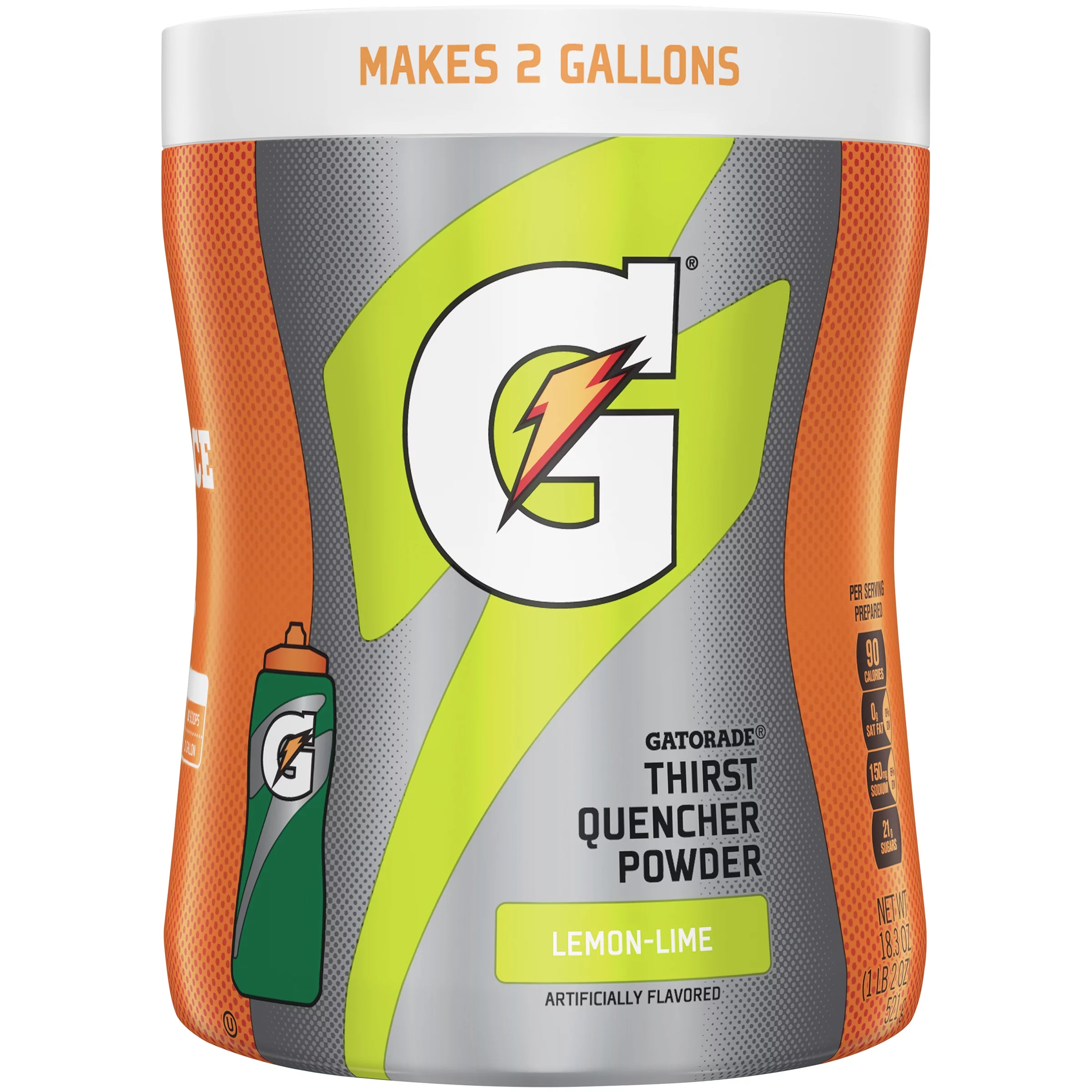 Gatorade Thirst Quencher Lemon-Lime Drink Powder, 18.3 Oz. Thirst Quenching Great Taste Energizing Electrolyte Replacement For athletes