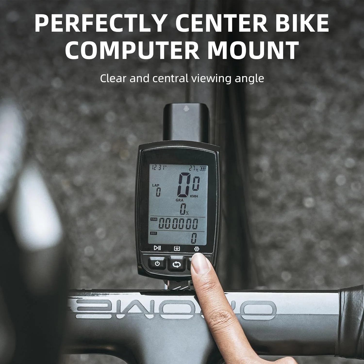 ROCKBROS Bike Computer Mount, Out Front Aluminum Bicycle Computer Mount for Road Bikes Aero Integrated Handlebar