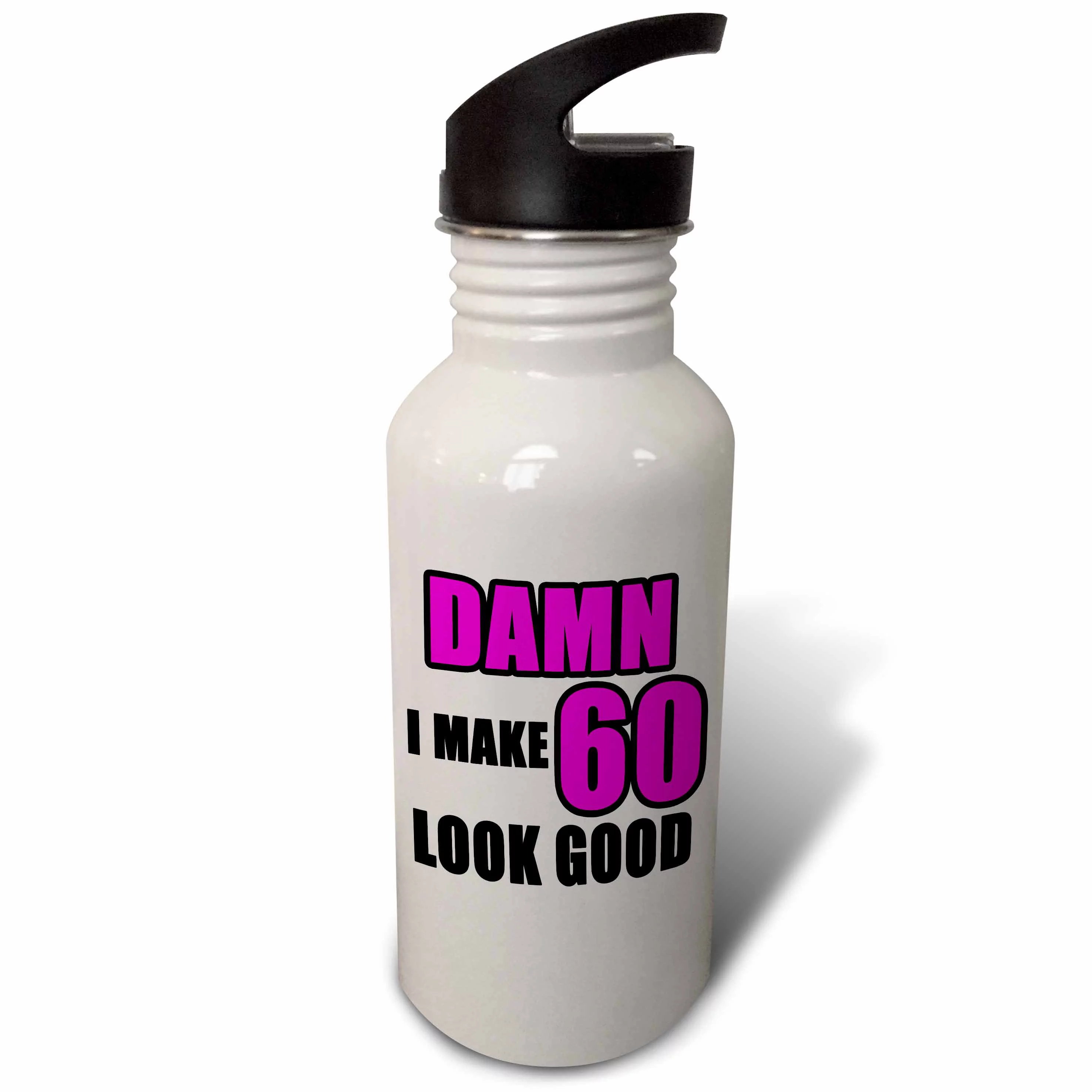 Damn I Make 60 Look Good Pink 21 oz Sports Water Bottle wb-223744-1