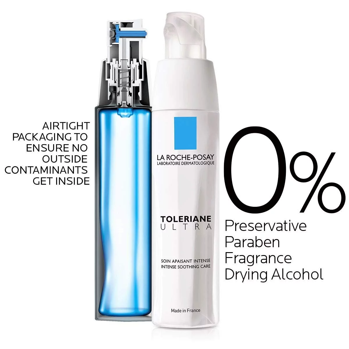 La Roche-Posay Toleriane Ultra Sensitive Skin Face Moisturizer Intense Soothing Care, Allergy Tested, 40ml