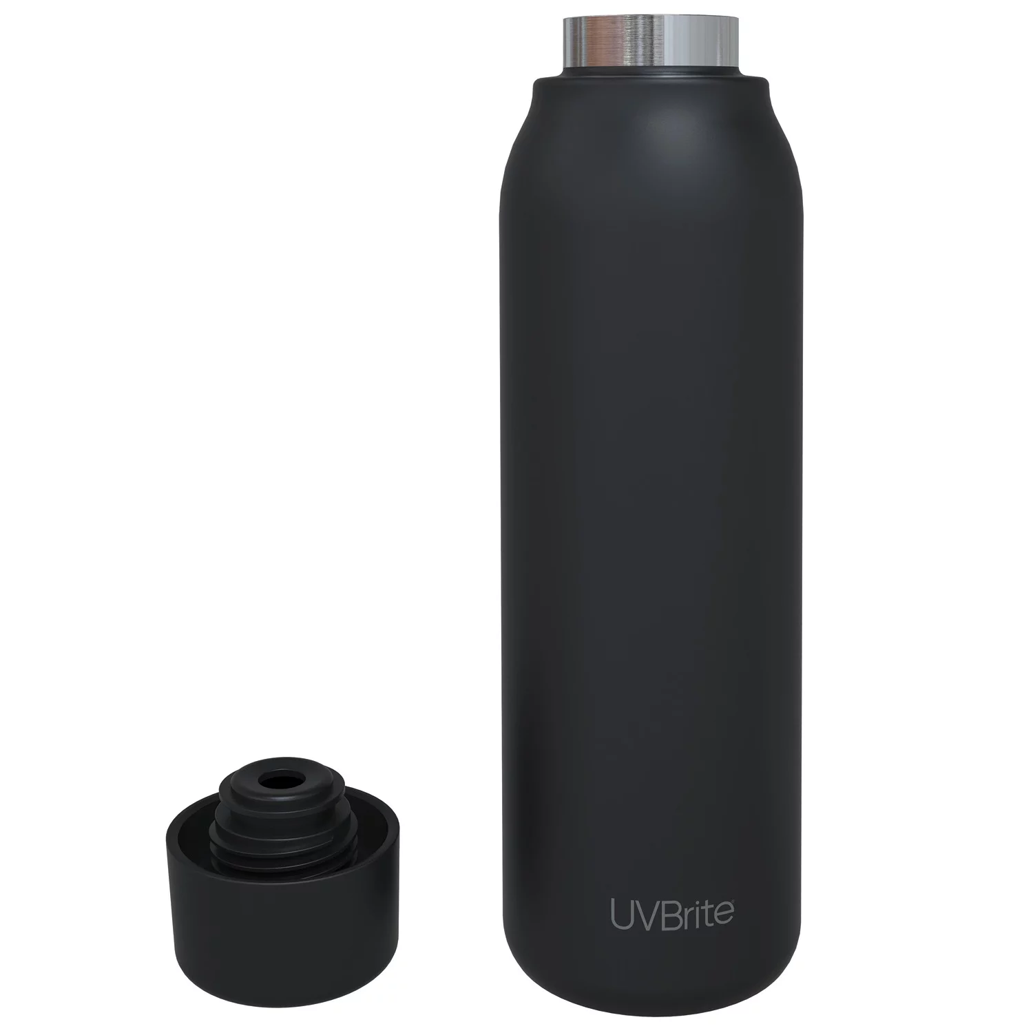 UV Brite 18.6 Oz Self Cleaning Bottle with UV-C Sterilization, Black, As Seen on TV