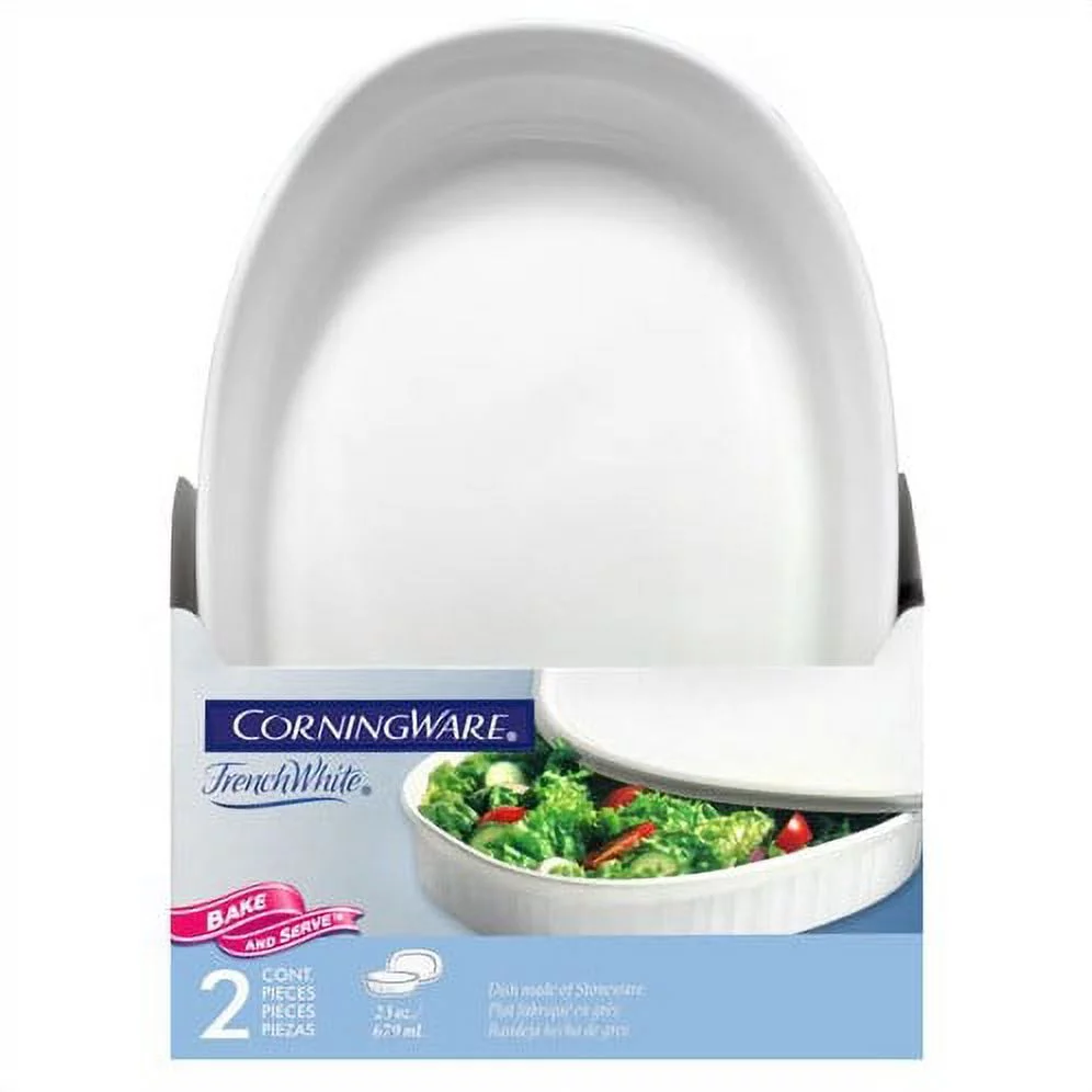 CorningWare French White 23-ounce Oval Baking Dish with Lid