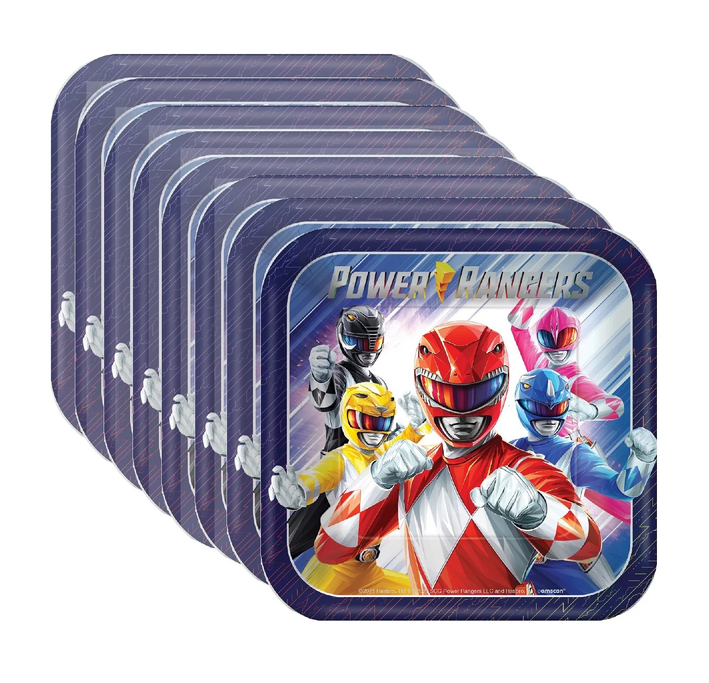 Power Rangers Birthday Party Supplies Bundle includes 24 Dessert Cake Plates 7