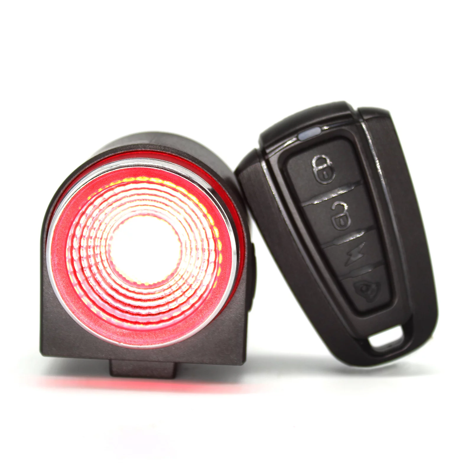 Walmeck -theft Bike Alarm Rear Light Wireless Remote Control  Taillight Waterproof Smart Cycling Light