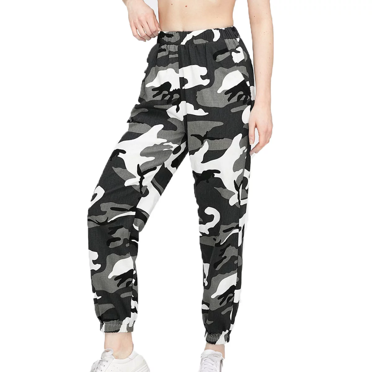 Pudcoco Women Camo Cargo Trousers Pants