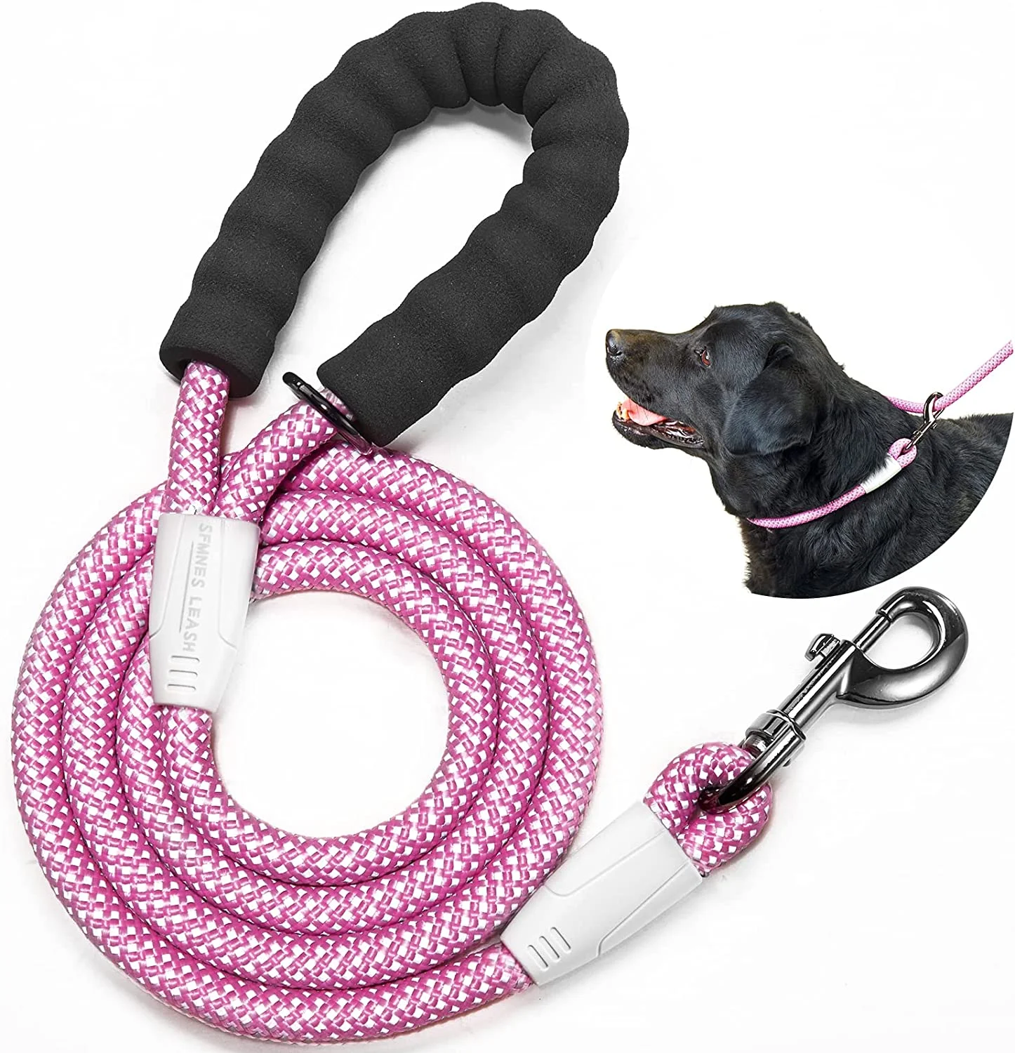 Dog leash, high reflective heavy duty leash, nylon dog training leash, padded handle pet leash, medium and small dog walking leash