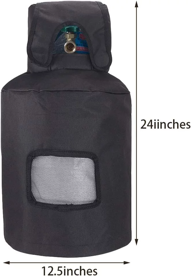 Qchengsan 20lb Propane Tank Cover,Ventilated Propane Gas Can Protection Covers,Heavy Duty RV Propane Tank Cover,Propane Bottle Storage Bag,Waterproof &Weather Resistant,12.5 x 12.5 x 24 inches