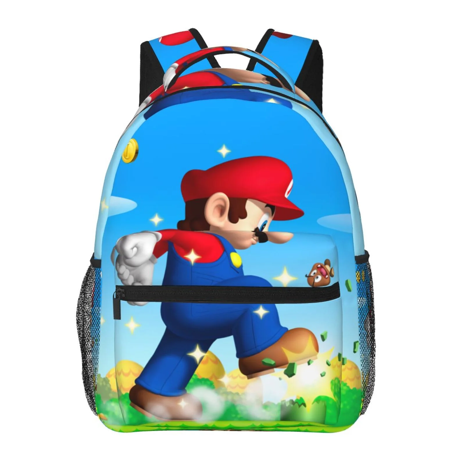 Super Mario Animated Adjustable Laptop Backpack School Student Book Bag Satchel Rucksack Shoulders Daypack For Adult And Kids