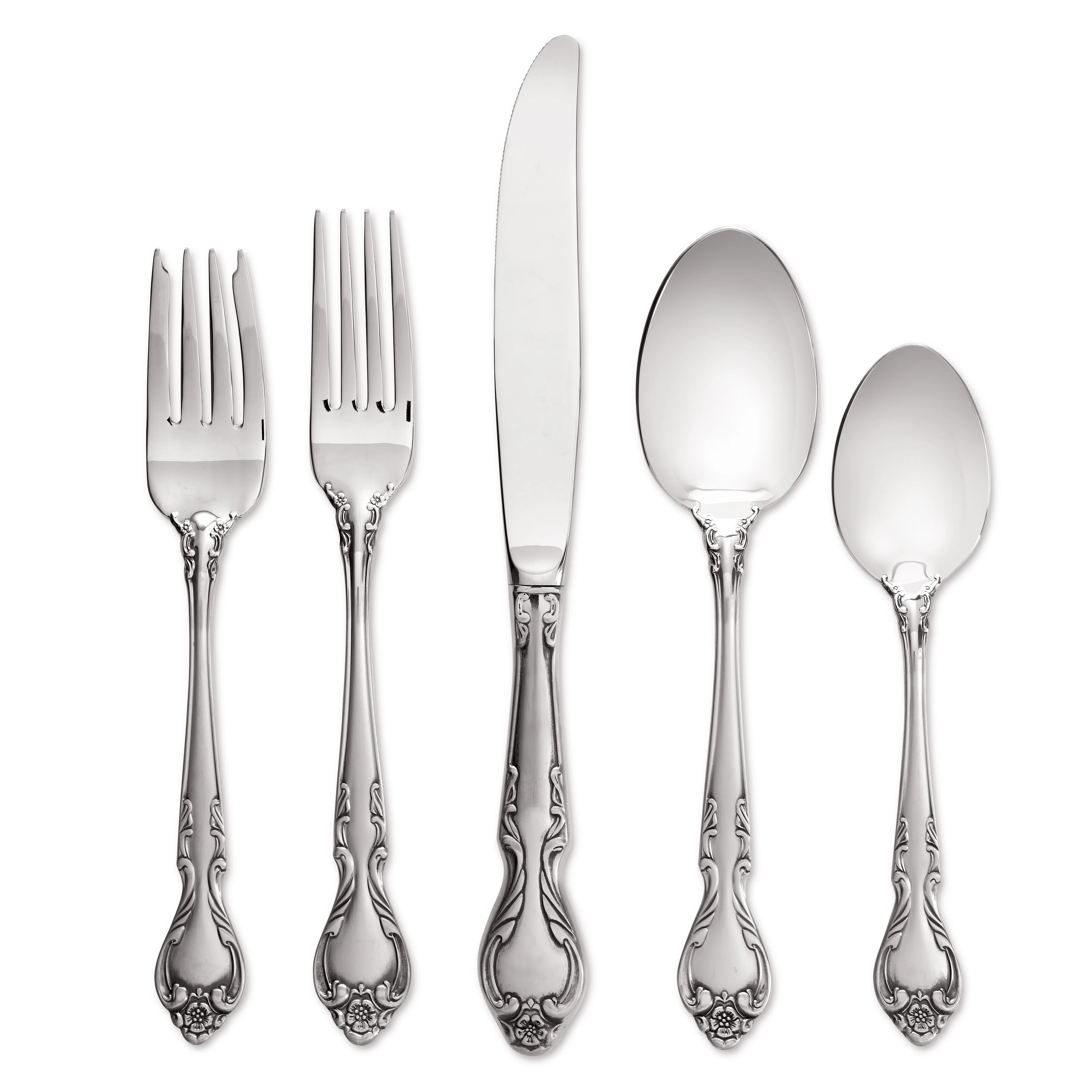 Lyon Queens Fancy 18/8 Stainless Steel 5pc. Place Setting (Service for One)