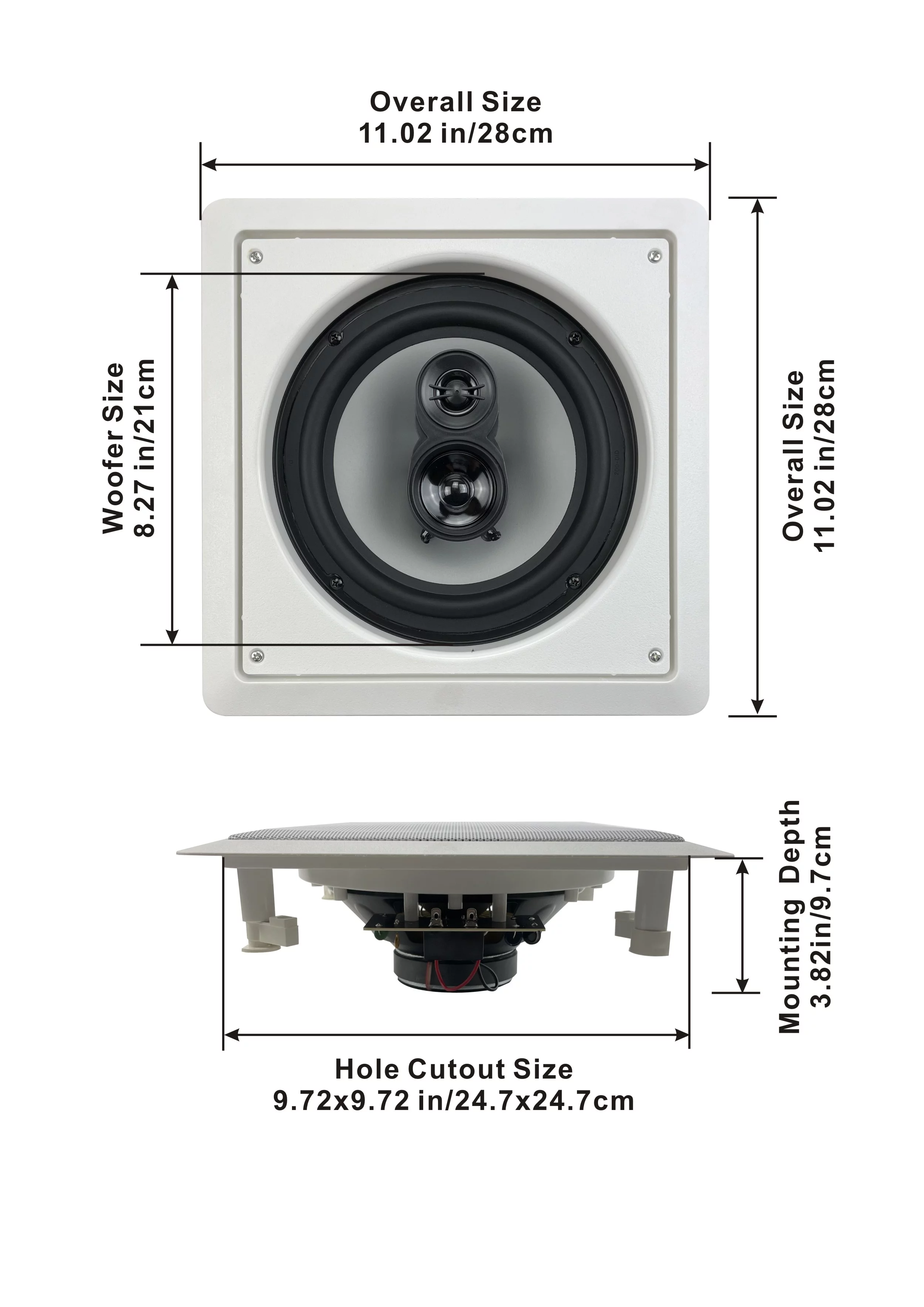 Acoustic Audio CSi83S Flush Mount In Ceiling Speakers with 8