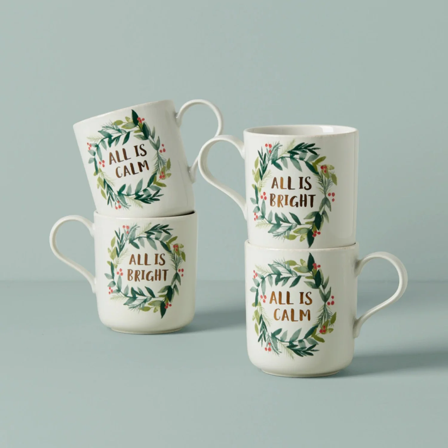 Lenox French Perle Berry Mugs, Set of 4