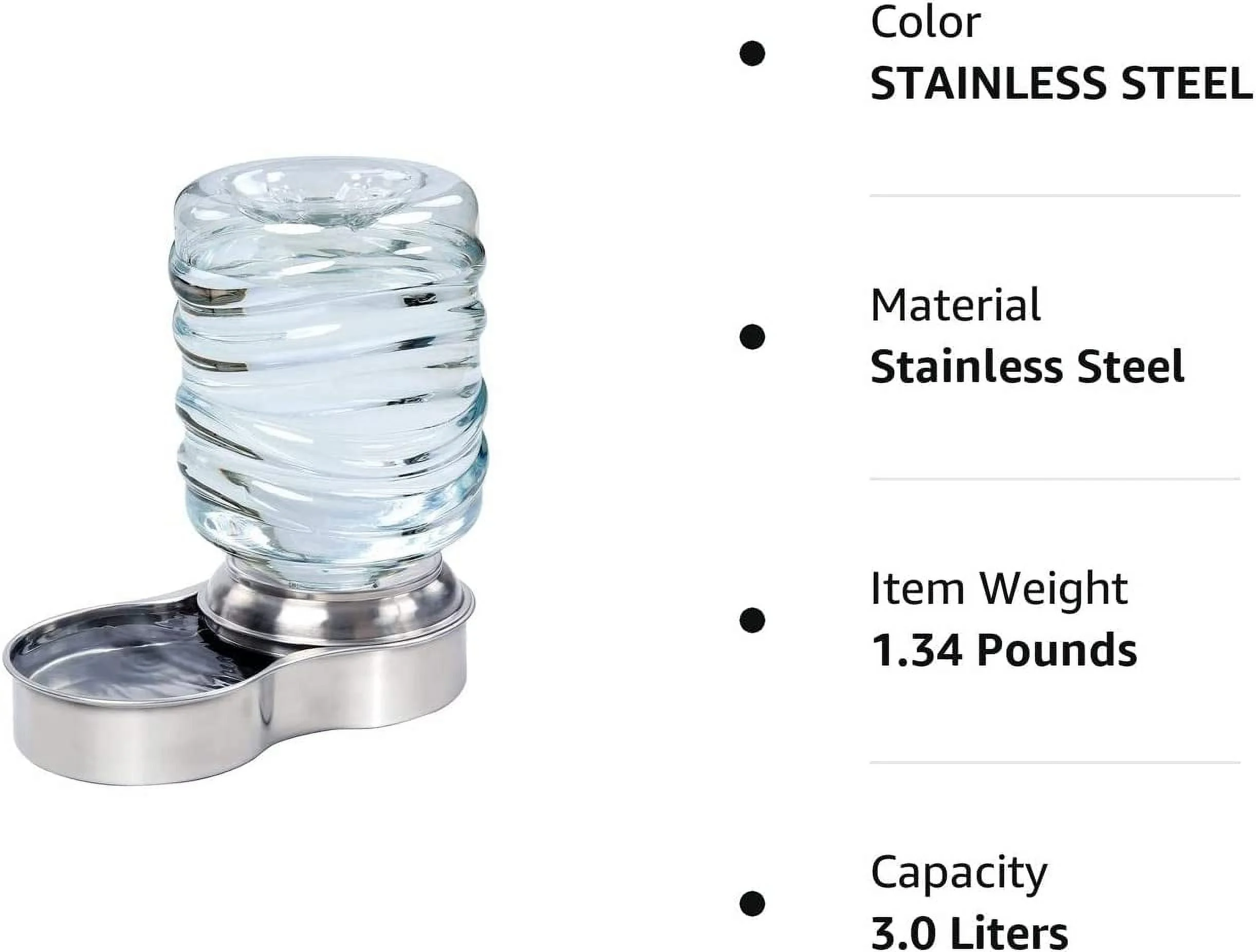 ETNA Products Dog and Cat Water Fountain, Stainless Steel, 1 Gallon