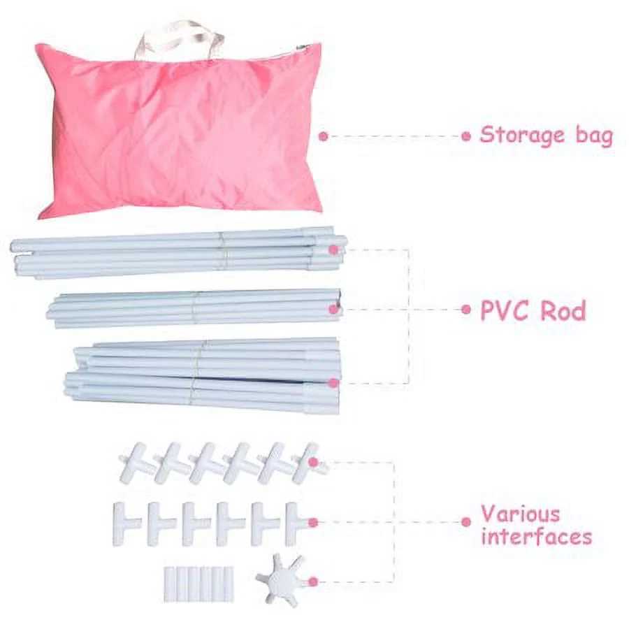 Tents for Kids, WQ133PKPC Princess Castle Play House for Girls, Pink Outdoor Indoor Portable Kids Children Play Tent for Boys Child Birthday Gift (Including Led Lights)