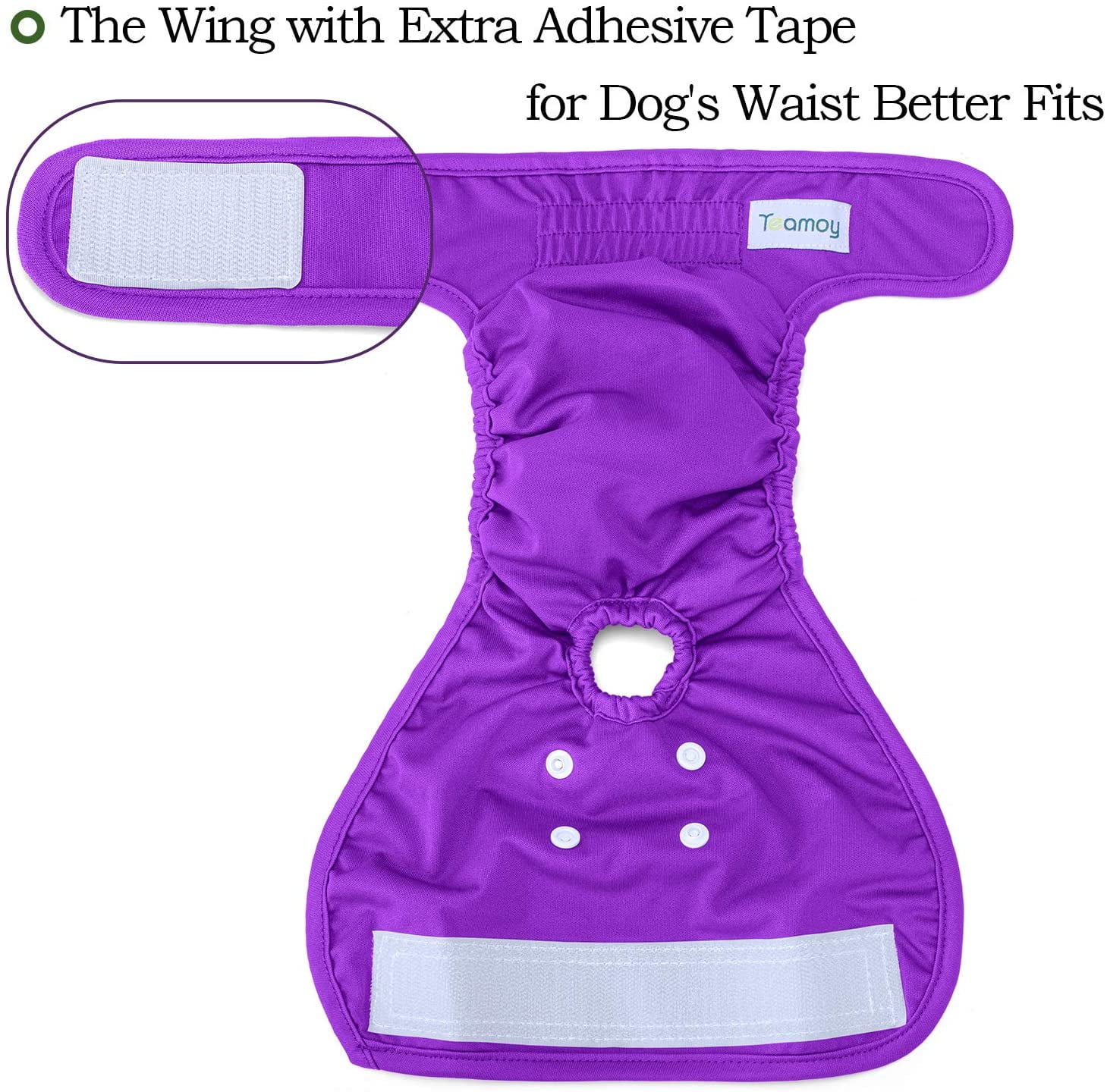 Teamoy Female Dog Diapers(Pack of 4),Reusable Doggie Diapers for Female Dogs, Washable and Super-Absorbent, S