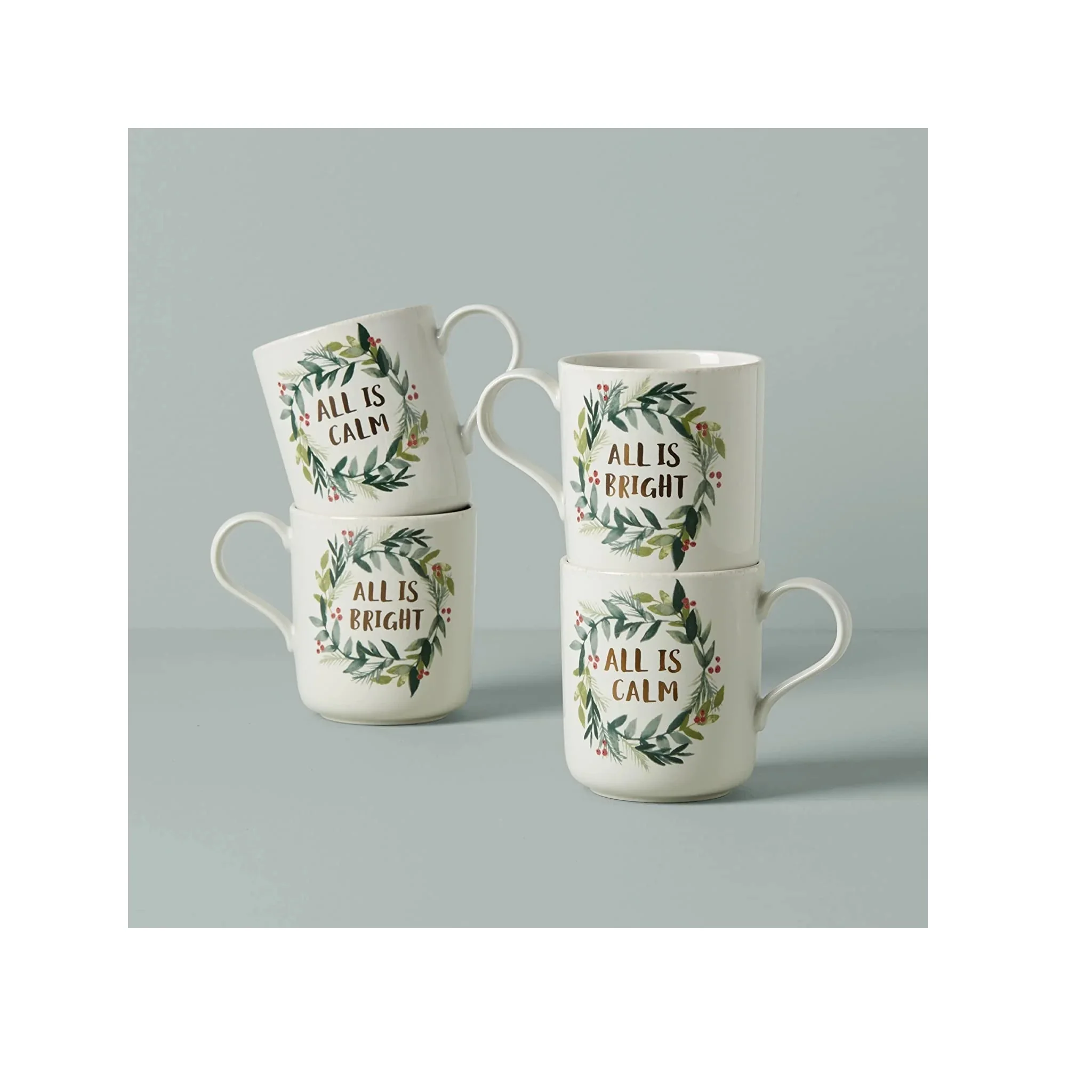 Lenox French Perle Berry Mugs, Set of 4