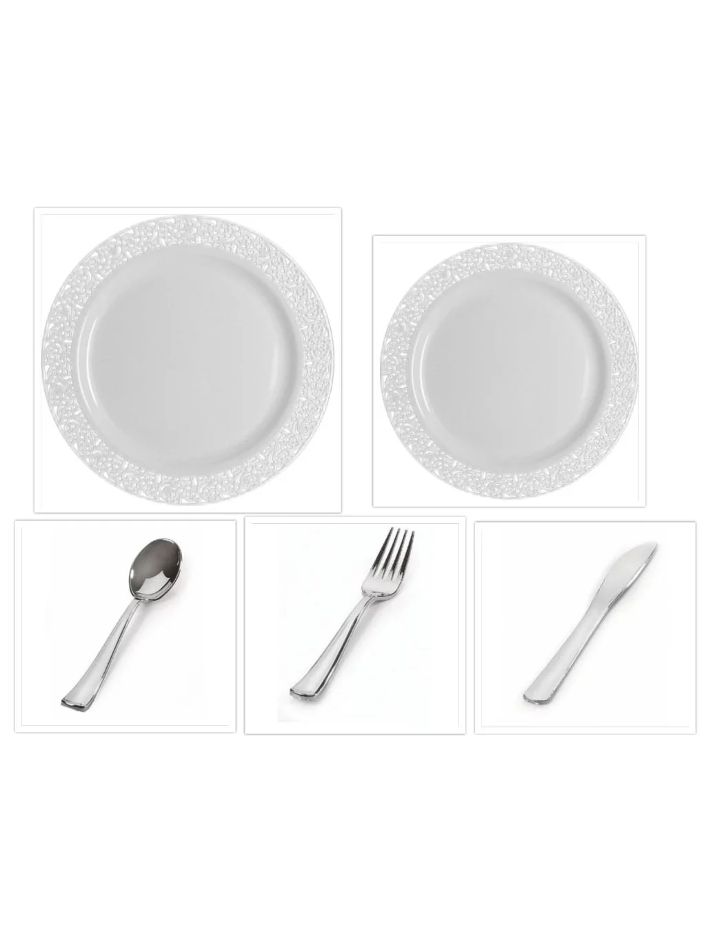 Inspiration White with White Lace Border 10