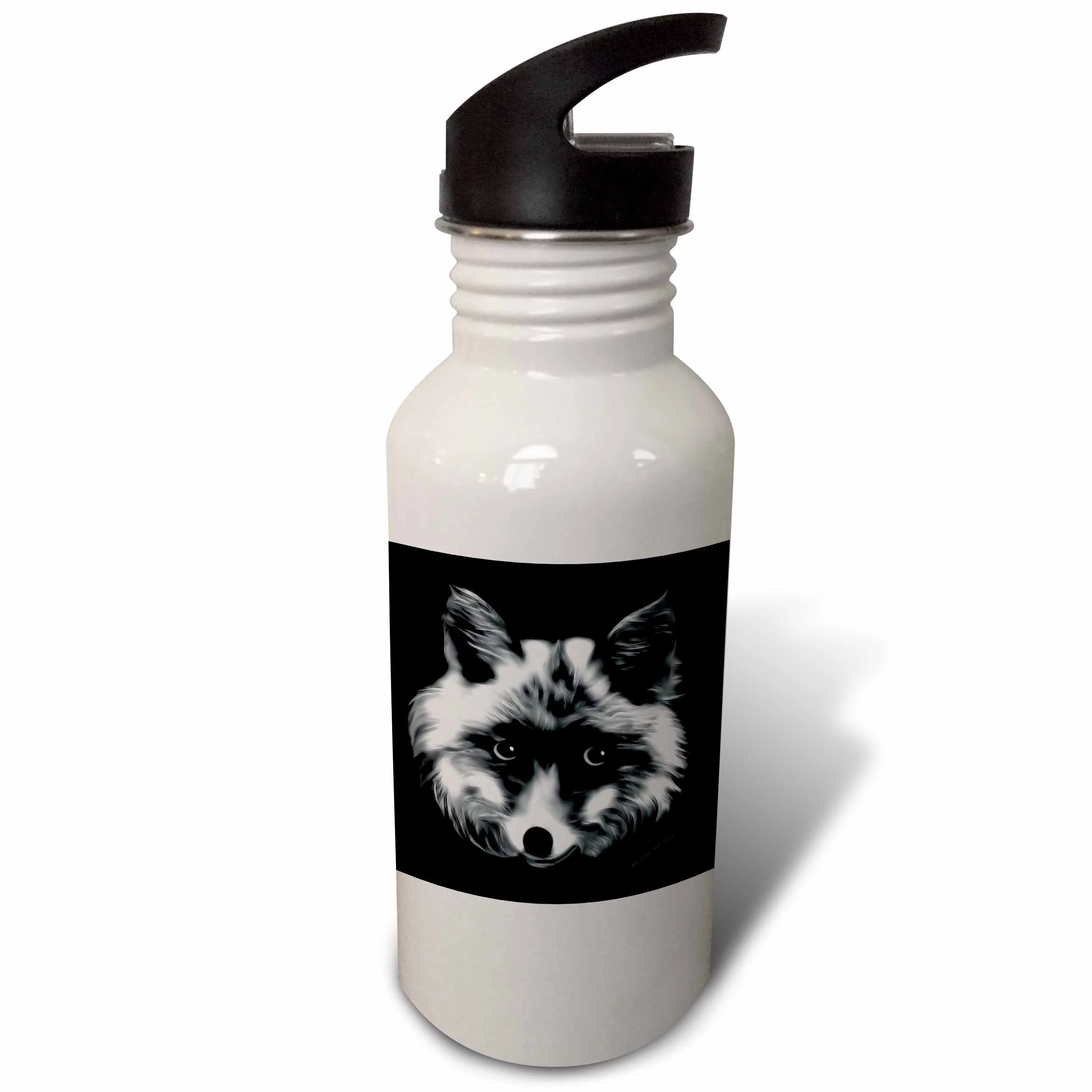FOX - BLACK -WHITE 21 oz Sports Water Bottle wb-8361-1