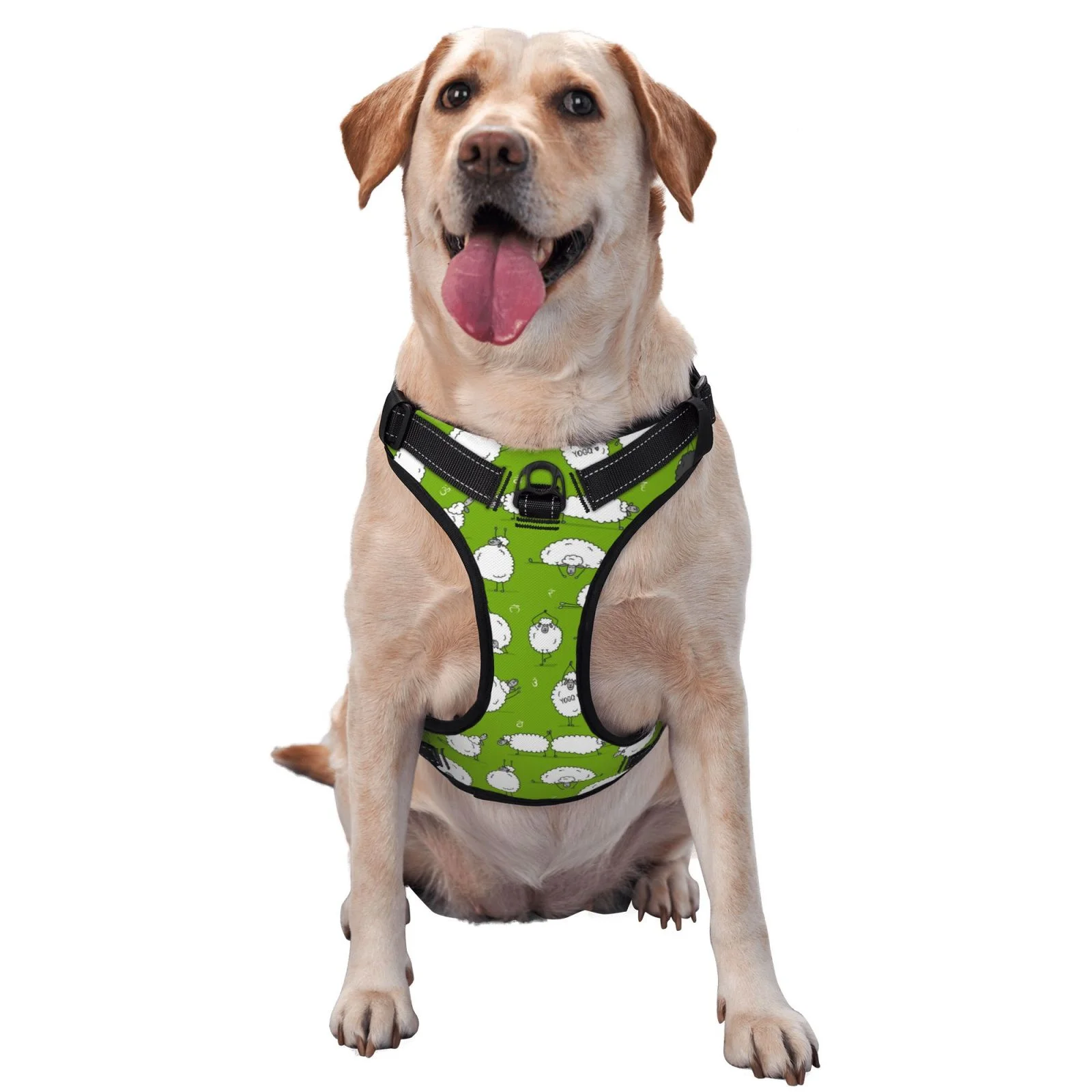 Coaee Funny Sheep Doing Yoga Dog Harnesses Vest No-Pull with Traction Rope for Small, Medium and Large Dogs - Small