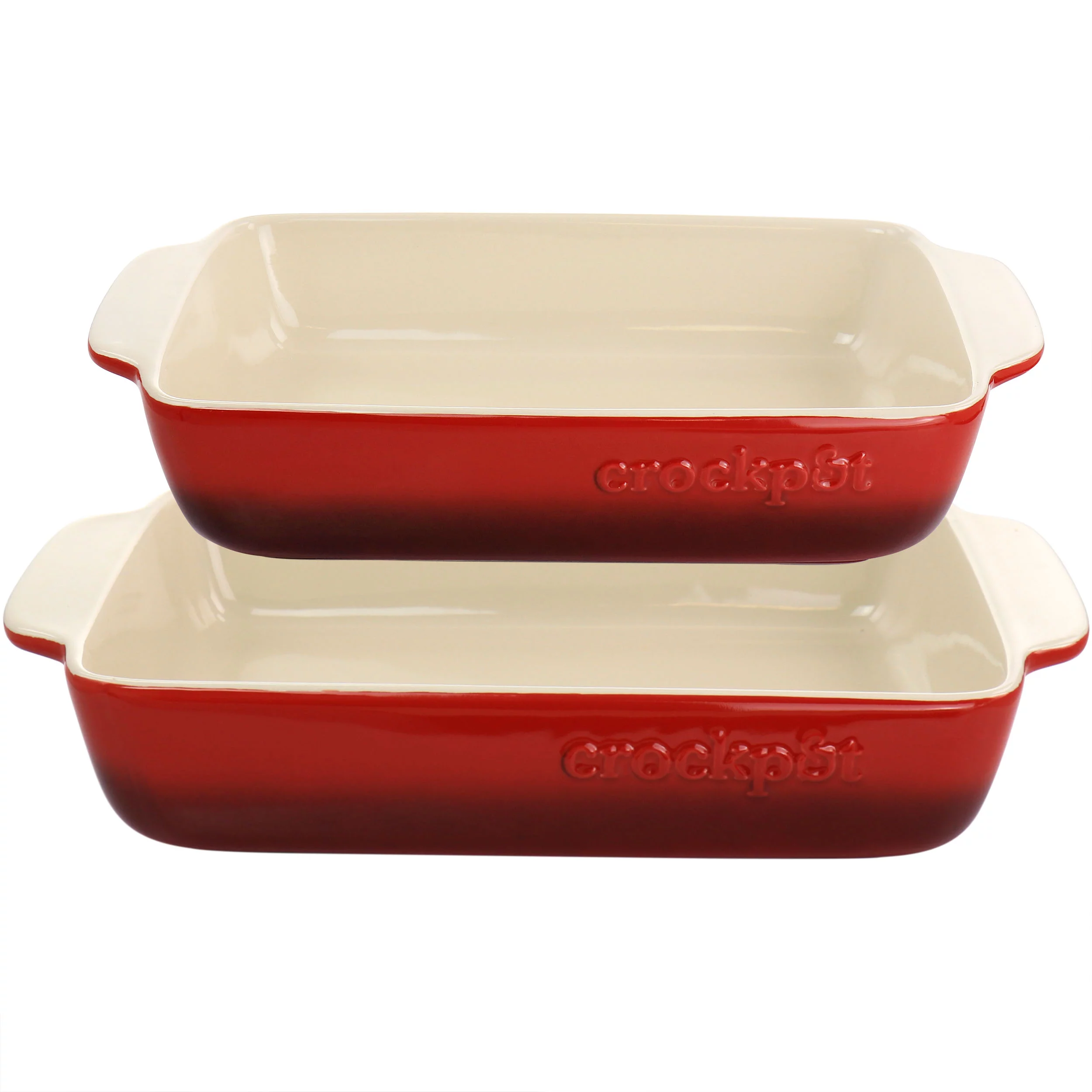 Crock-Pot® Artisan 2-Piece Stoneware Bake Pans, Gradient Red