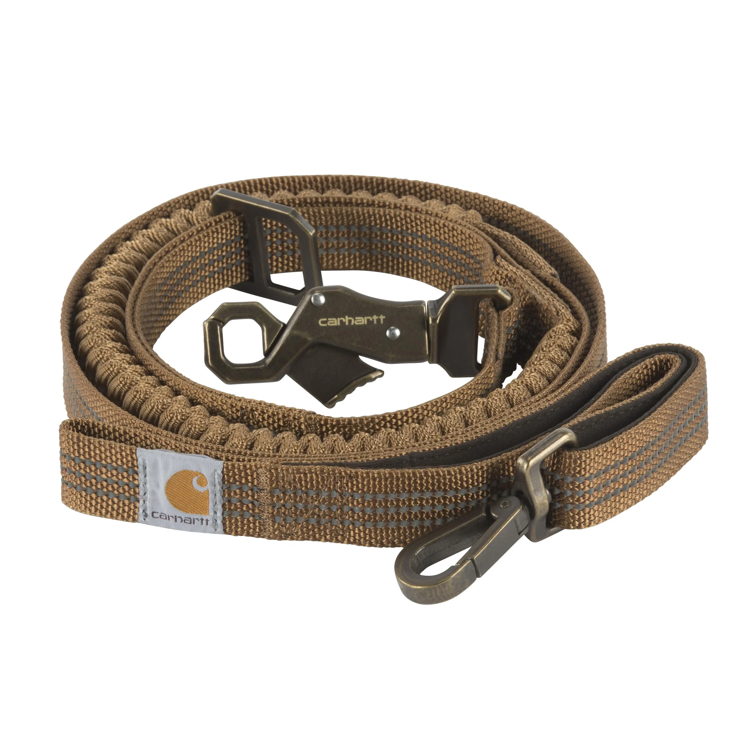 Carhartt Shock Absorbing Dog Leash Carhartt Brown/Brushed Brass Carhartt Brown/Brushed Brass Large