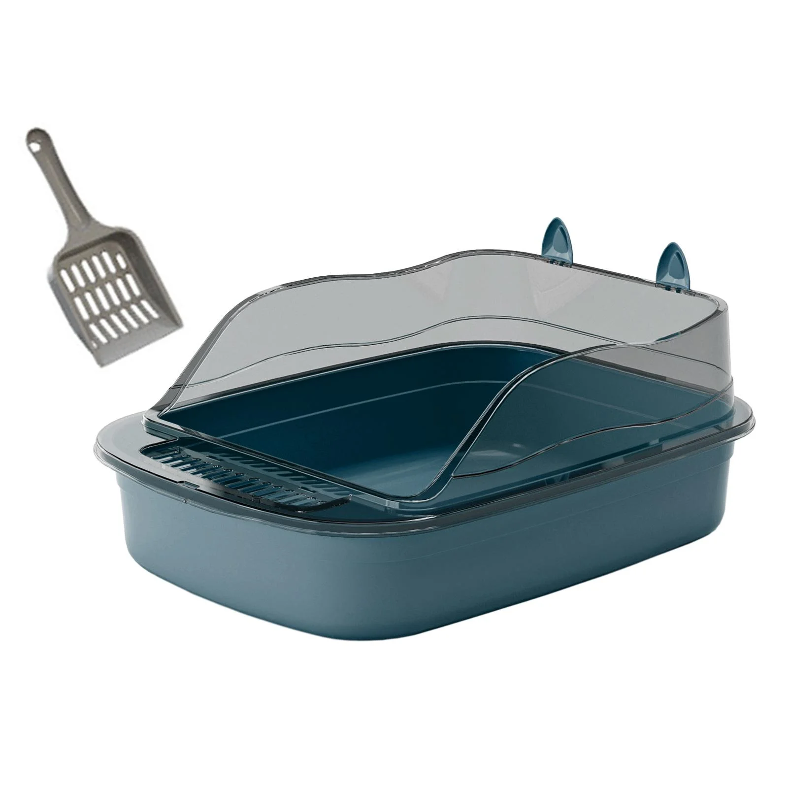 DOLITY Cat 50x34x18cm Cartoon Appearance Cat Sandbox Kitten Potty Toilet blue