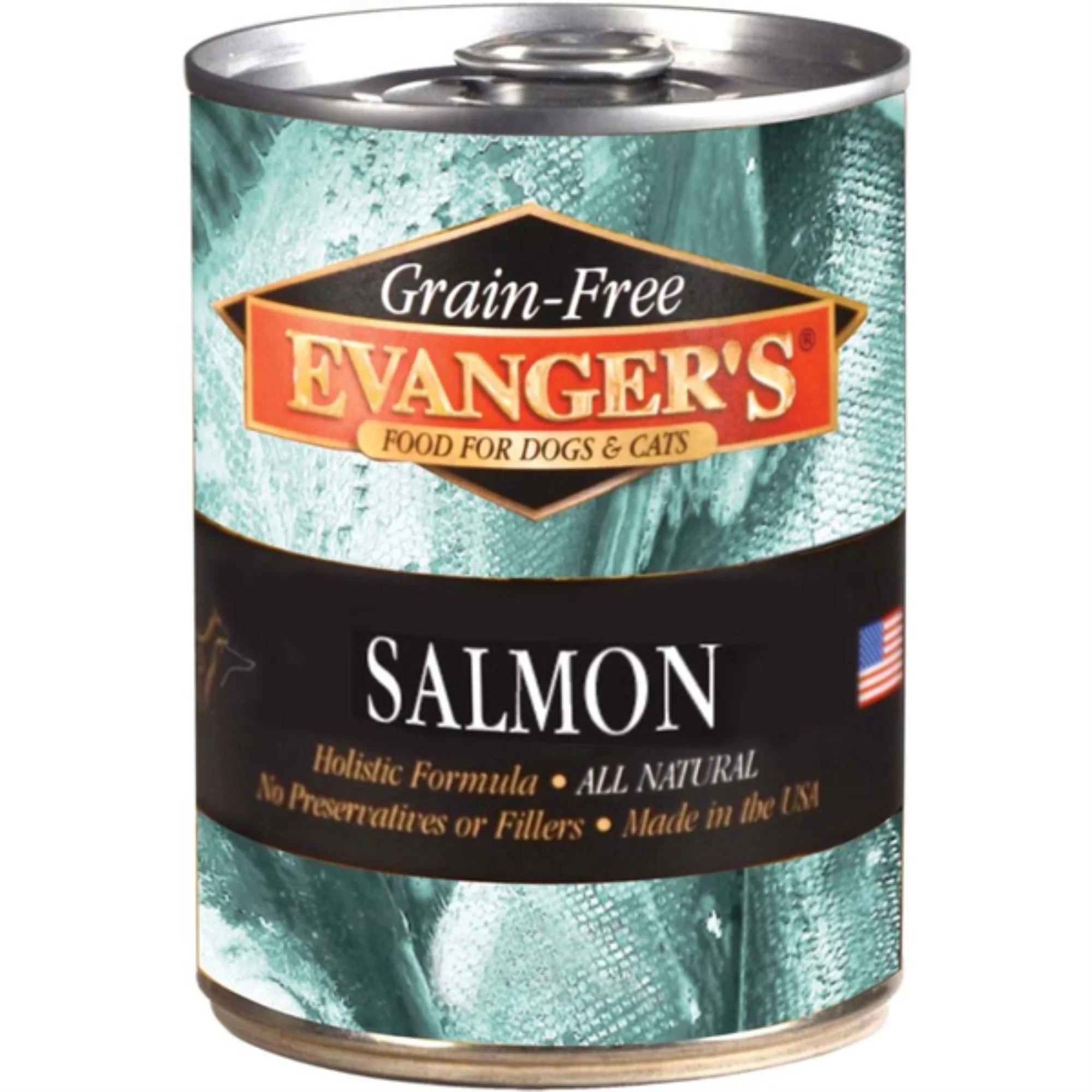 Evanger's Grain-Free Wild Salmon Canned Dog & Cat Food 12 oz 12 Pack - PDS-077627201356