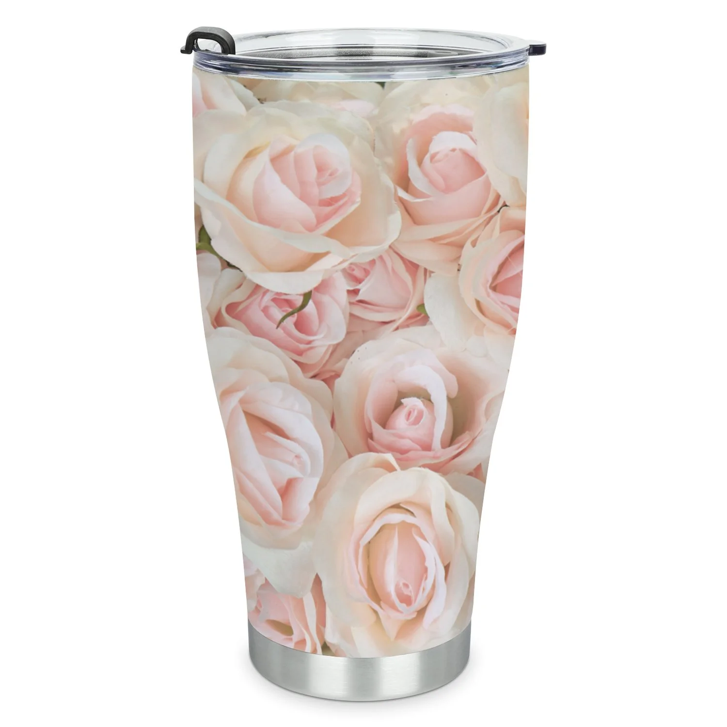 Hidove Stainless Steel Tumbler, Pink Rose for Backgrounds 30oz Leak Proof & Stainless Steel Bottle for Hot & Cold Drinks - Coffee Travel Mug, Water Metal Canteen, Thermal Cup