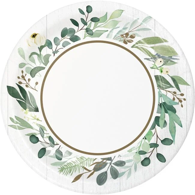 7 in. Eucalyptus Dessert Plates - 96 Count