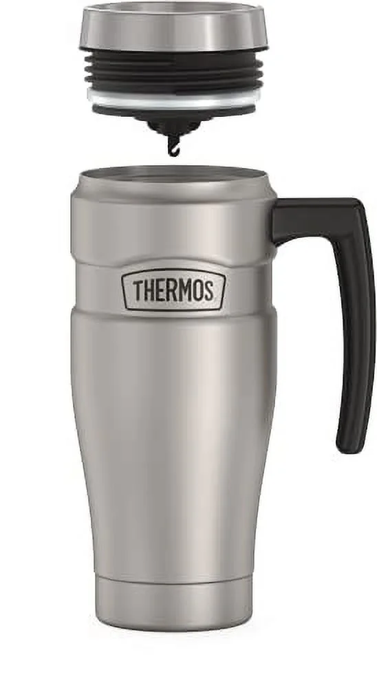 THERMOS Stainless King Vacuum-Insulated Travel Mug, 16 Ounce, Matte Steel
