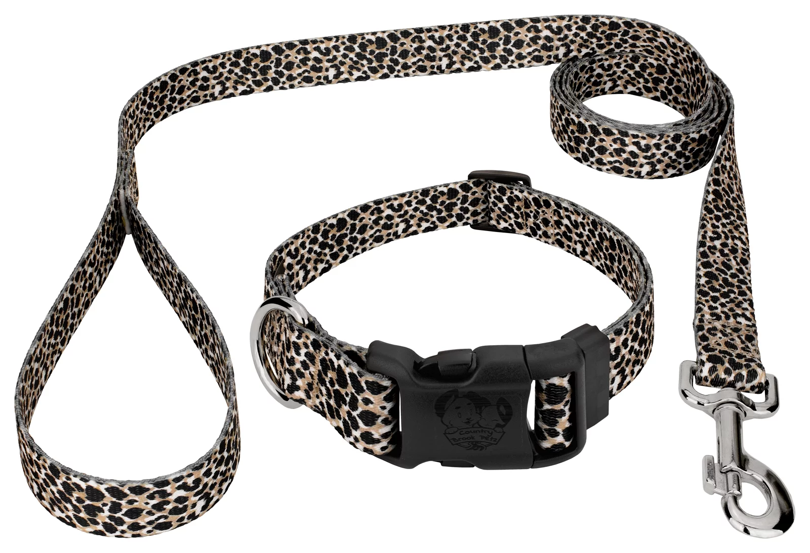 Country Brook Petz® Deluxe Cheetah Dog Collar and Leash, Extra Large