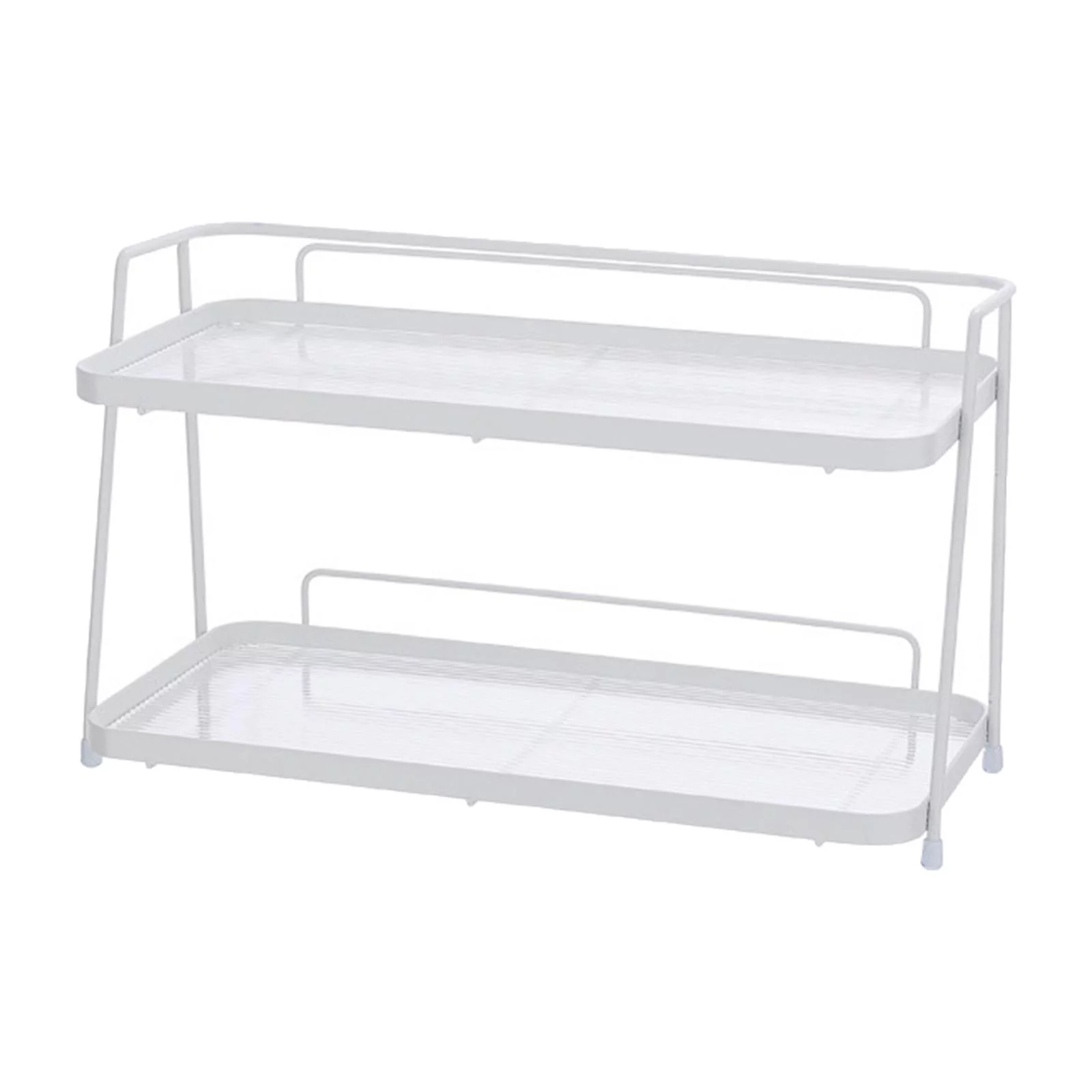 Storage Shelf, Cosmetic Rack, 2 Tier Bathroom Organizer Shelf, Bathroom Countertop Organizer, for Home Cabinet Shampoo Bedroom Spice Bottles White