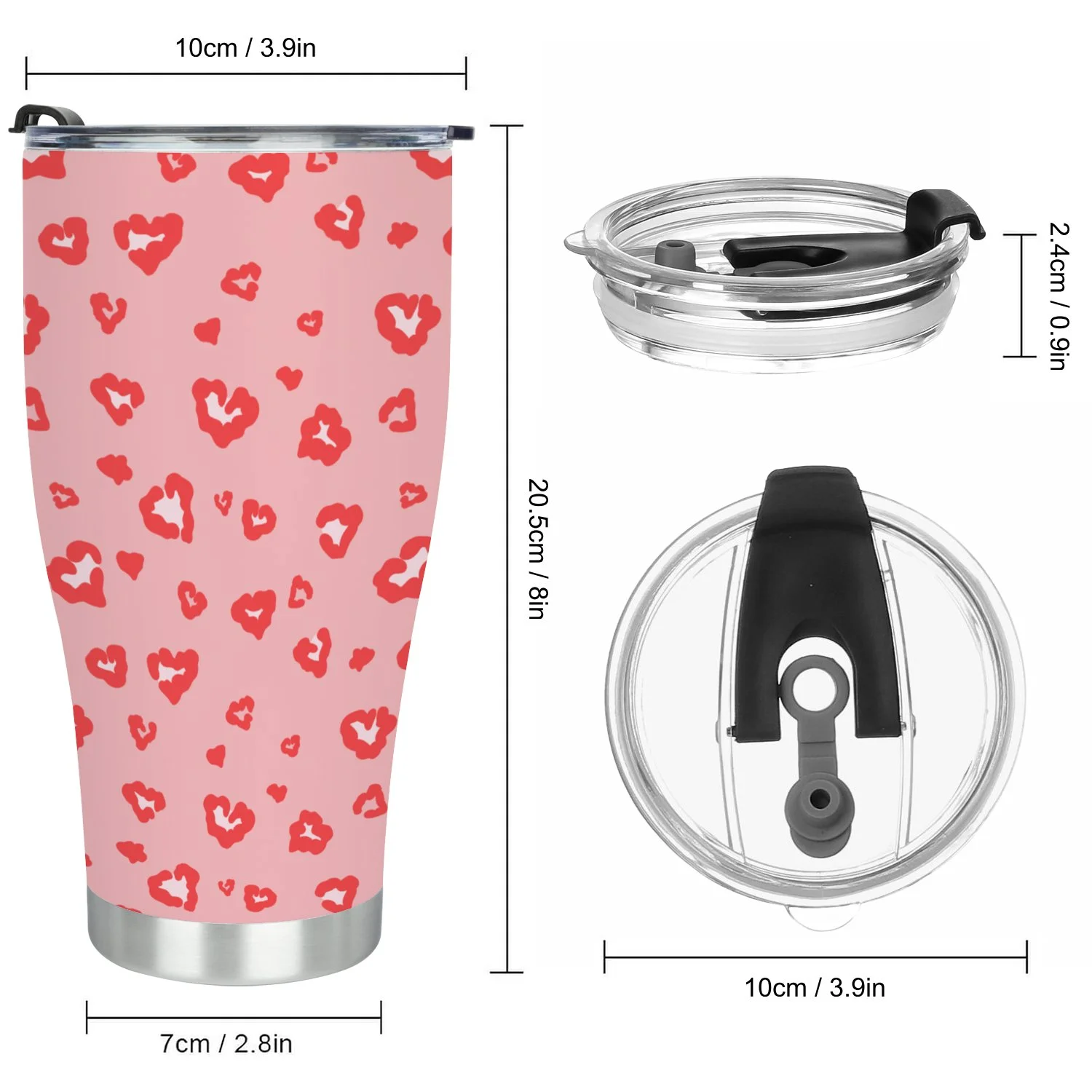 Hidove Stainless Steel Tumbler, Seamless Leopard Pattern 30oz Leak Proof & Stainless Steel Bottle for Hot & Cold Drinks - Coffee Travel Mug, Water Metal Canteen, Thermal Cup