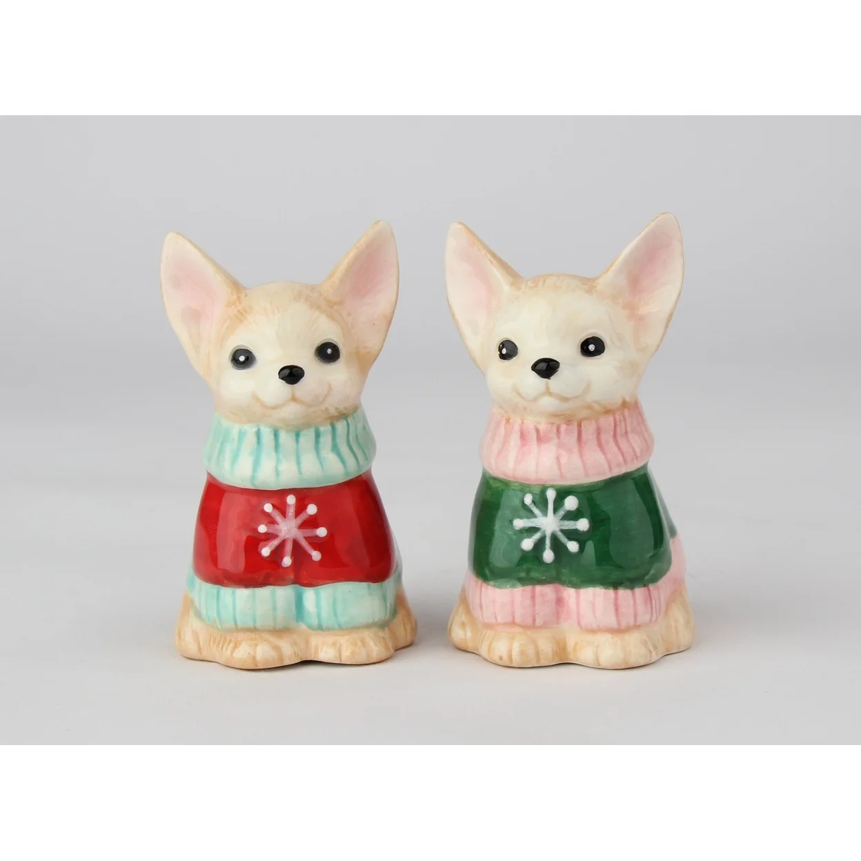 Ceramic Christmas Chihuahua Dog Salt And Pepper Shakers   Kitchen Decor