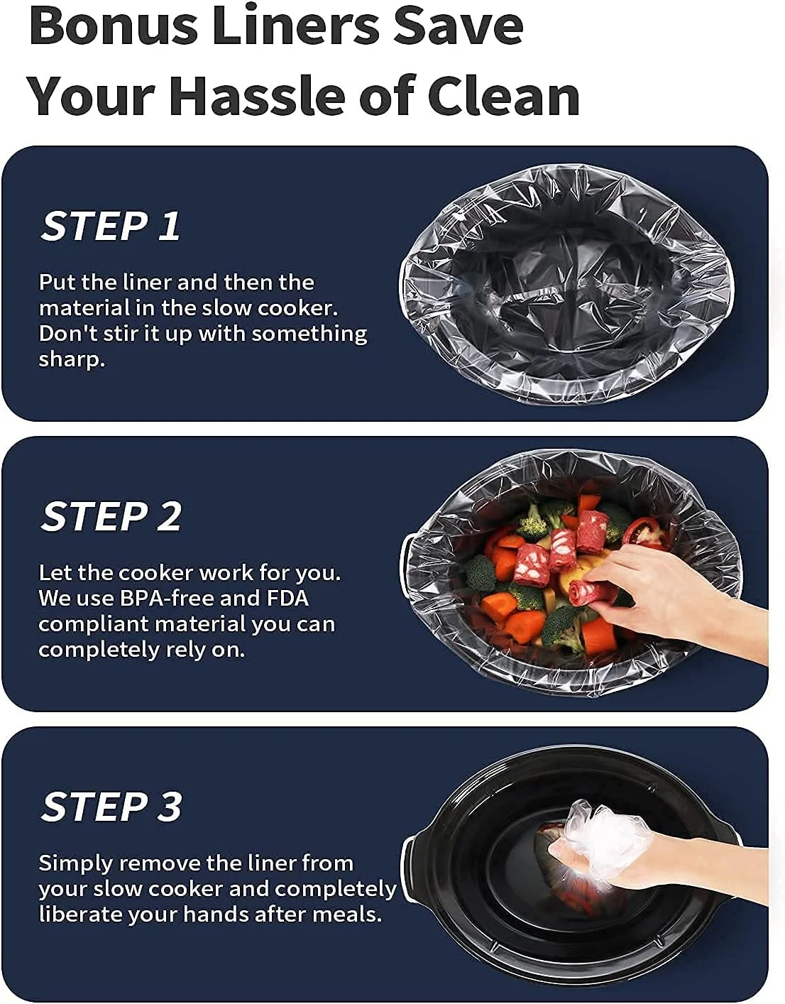 [Bundle Group] YONG Programmable Slow Cooker 8.5-Quart (with 5 Bonus Free Liners) + Additional 3 Pack of 30 Liners for Easy Clean-up, Upgraded Pot, Adjustable Temp, Nutrient Loss Reduction