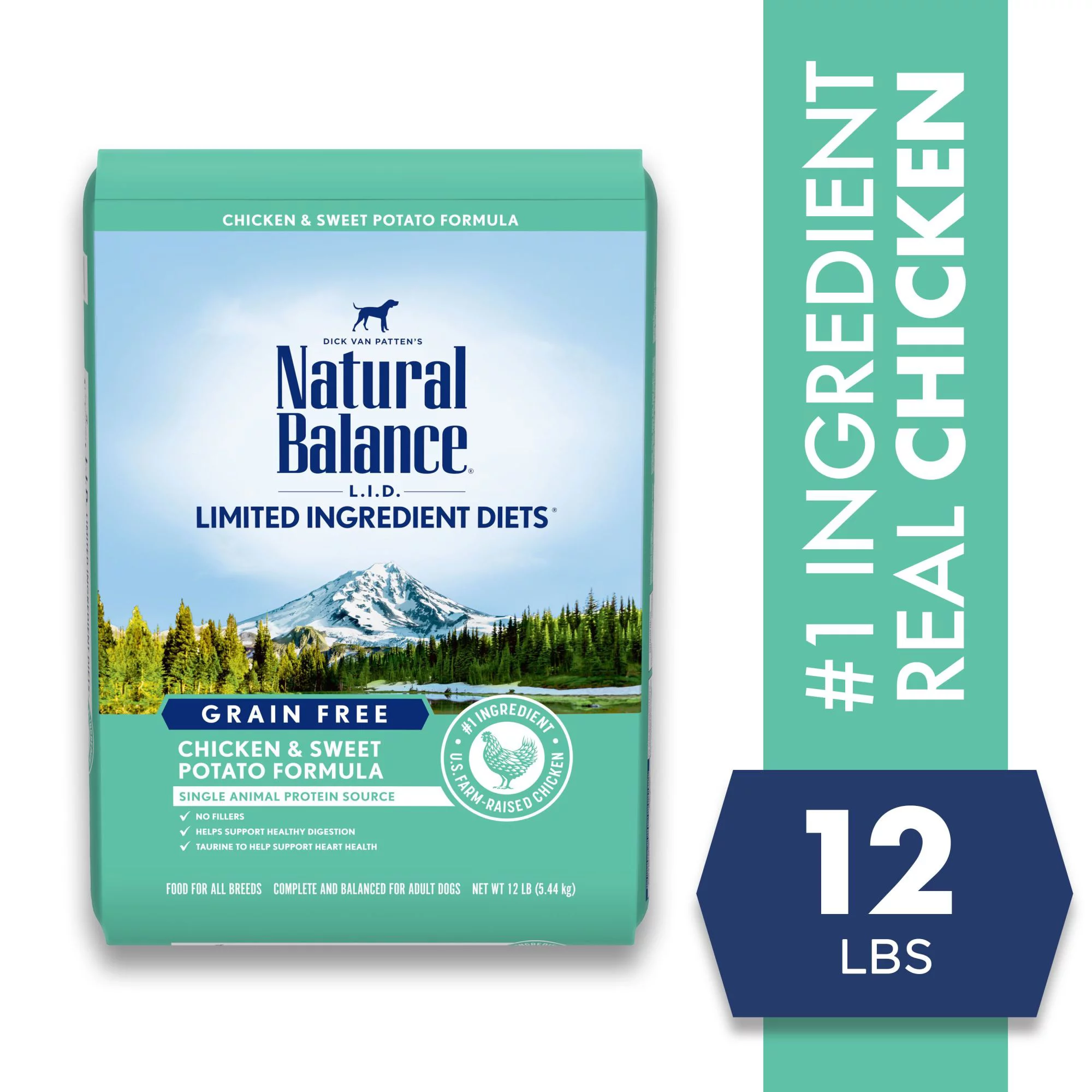 Natural Balance L.I.D. Limited Ingredient Diets Chicken & Sweet Potato Formula Dry Dog Food, 12 Pounds