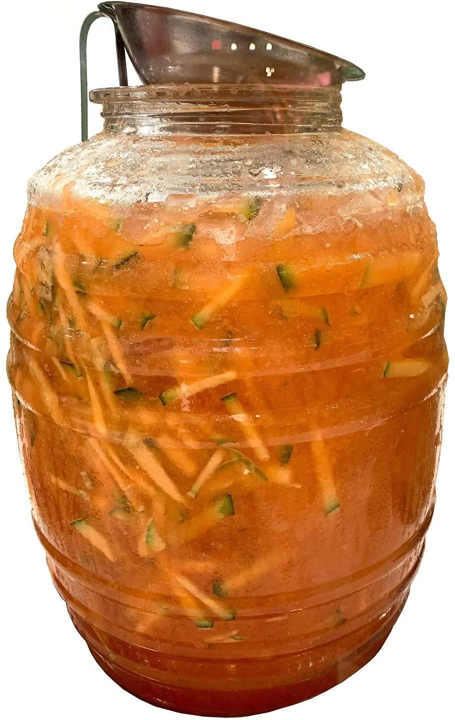 Vitrolero Aguas Frescas Tapadera Water Jug Juice Beverage Container With Lid & 16oz Ladle Combo, 5-Gallon 20L - Clear BPA Free Food Grade Plastic