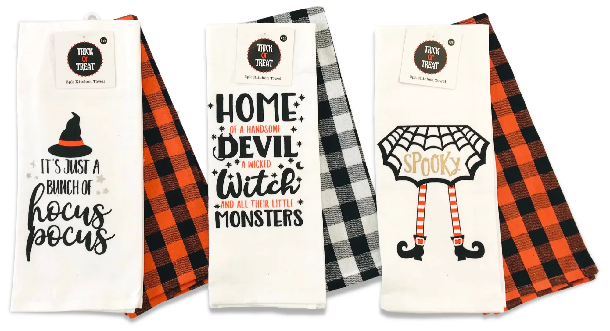 Halloween Kitchen Towel Sets: Variety Pack Includes 6 Pieces Spooky Fun Cute Sayings