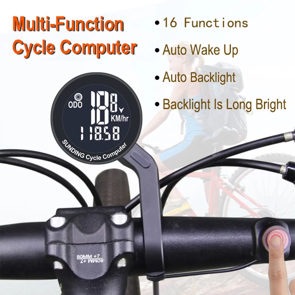 Dcenta Wireless Computer Waterproof Bike Speedometer Multi-functional Odometer