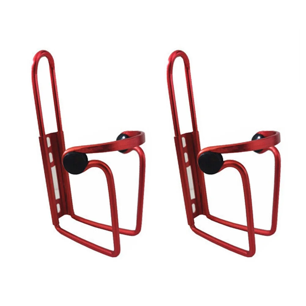 2 Pieces Adjustable MTB Bike Water Bottle Cage Holder Red Color