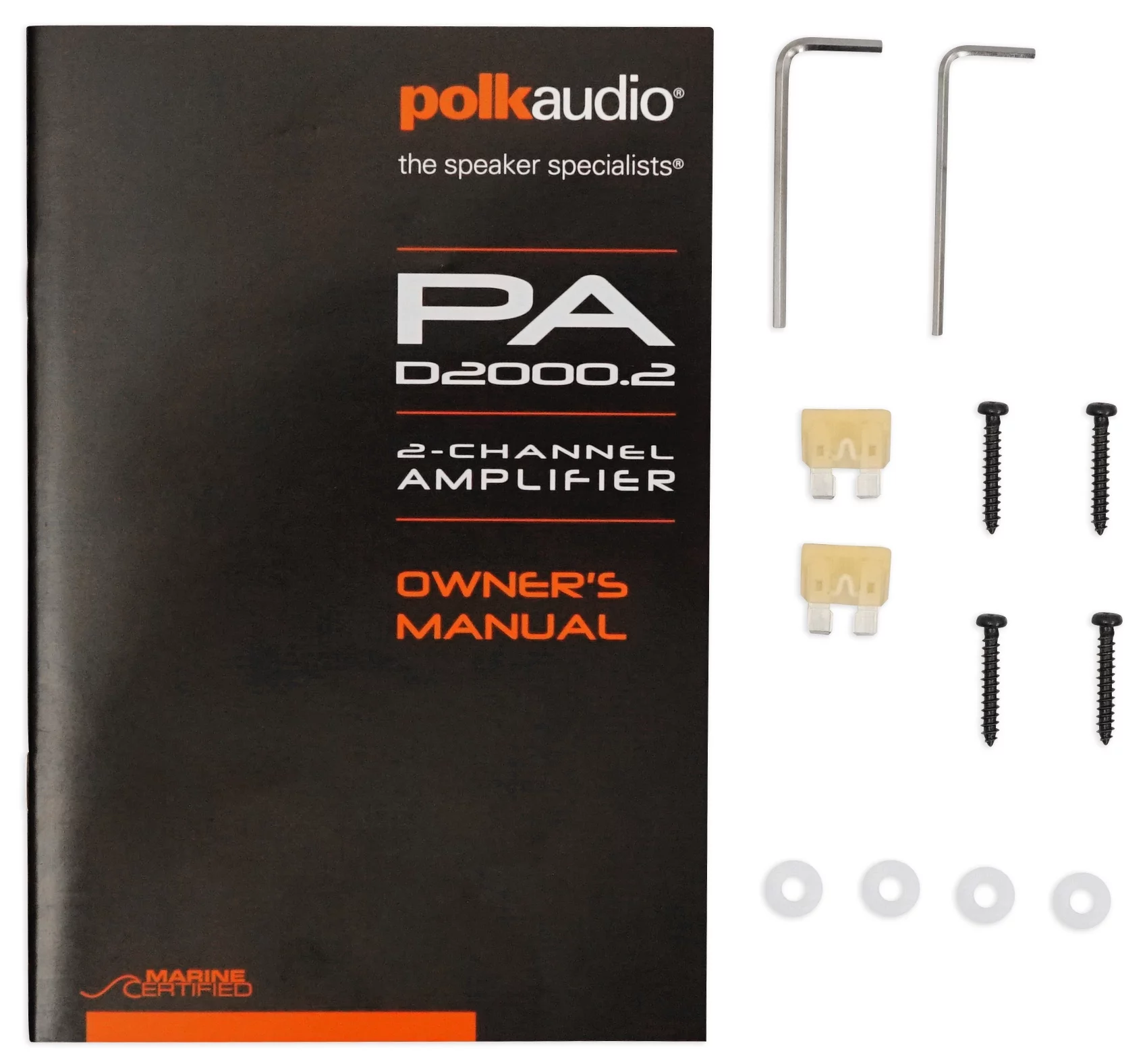 Polk Audio PAD2000.2 2-Channel 500w RMS Class D Car Amplifier+Amp Kit PA D2000.2